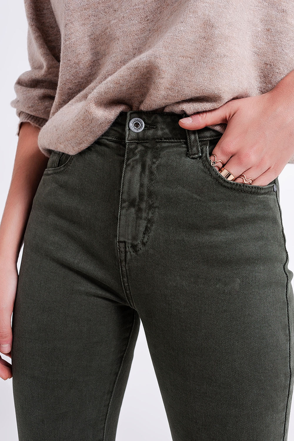 Jeans évasé Olive