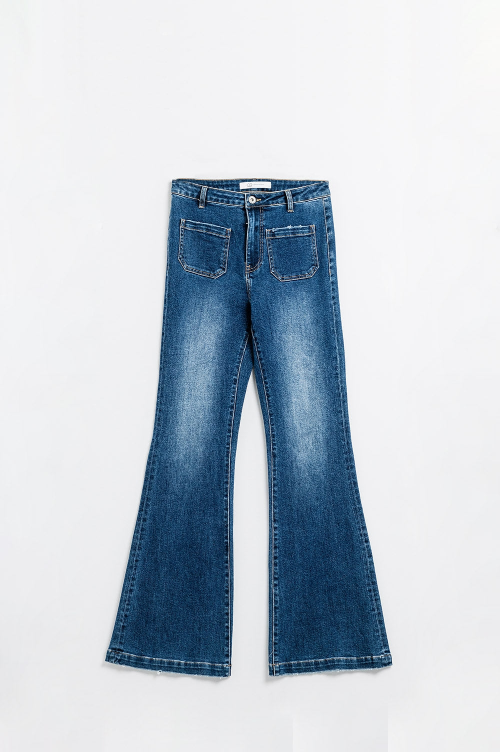 Jeans évasés bleu foncé avec poches avant
