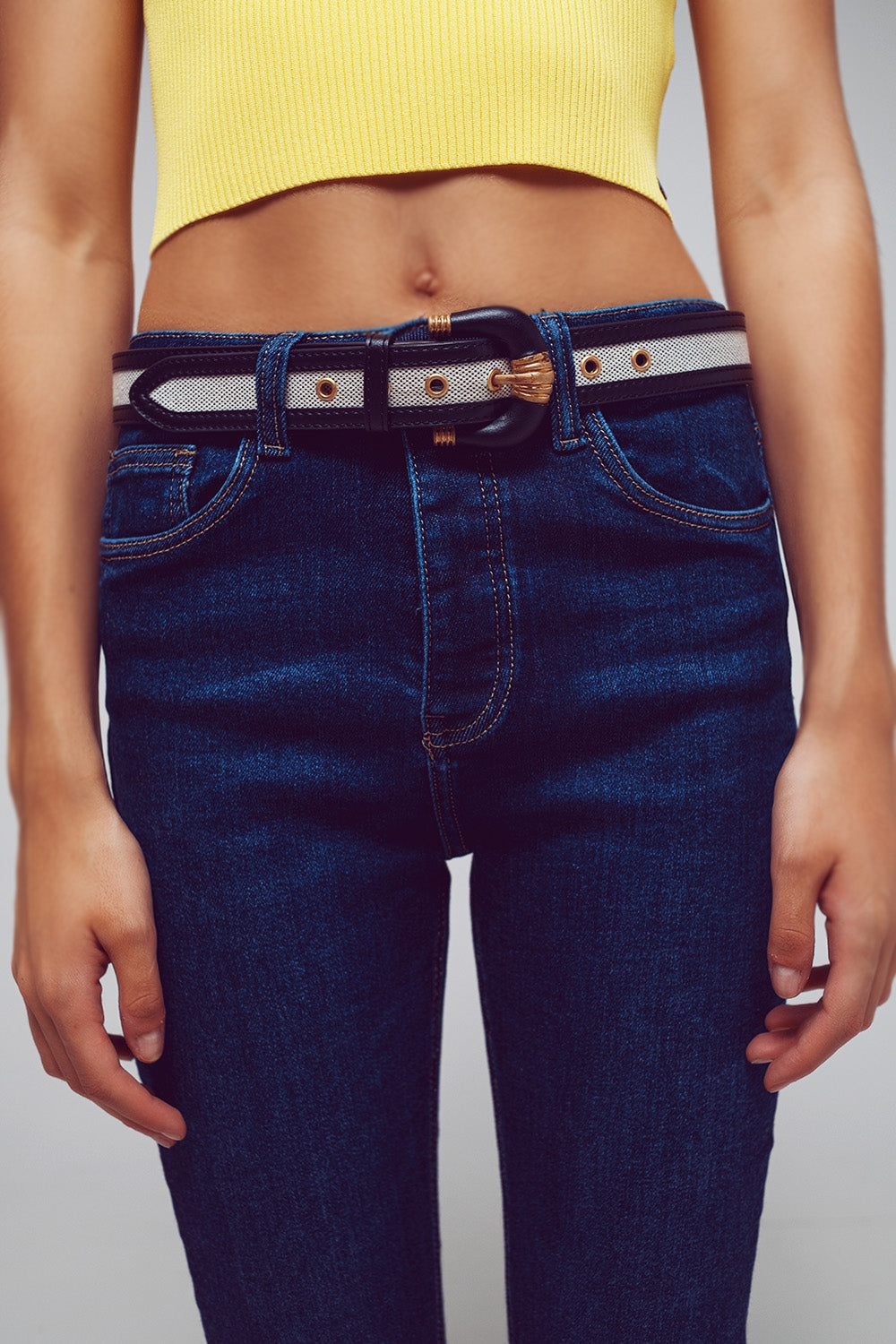 Jeans skinny en bleu moyen délavé