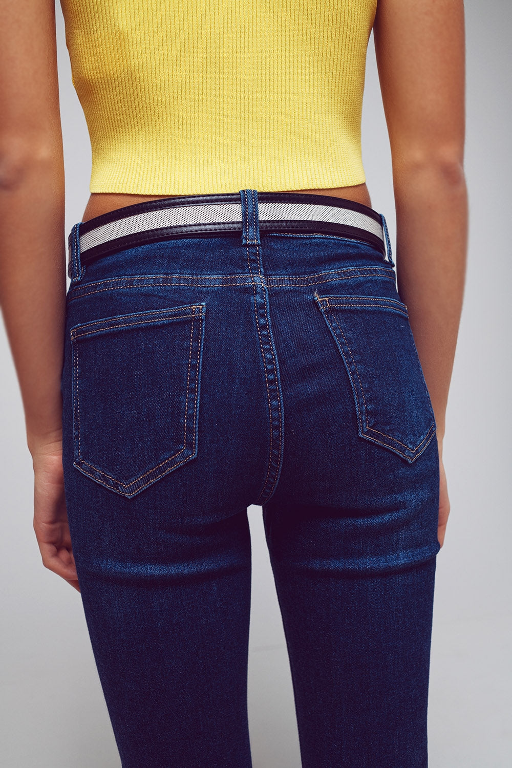 Jeans skinny en bleu moyen délavé