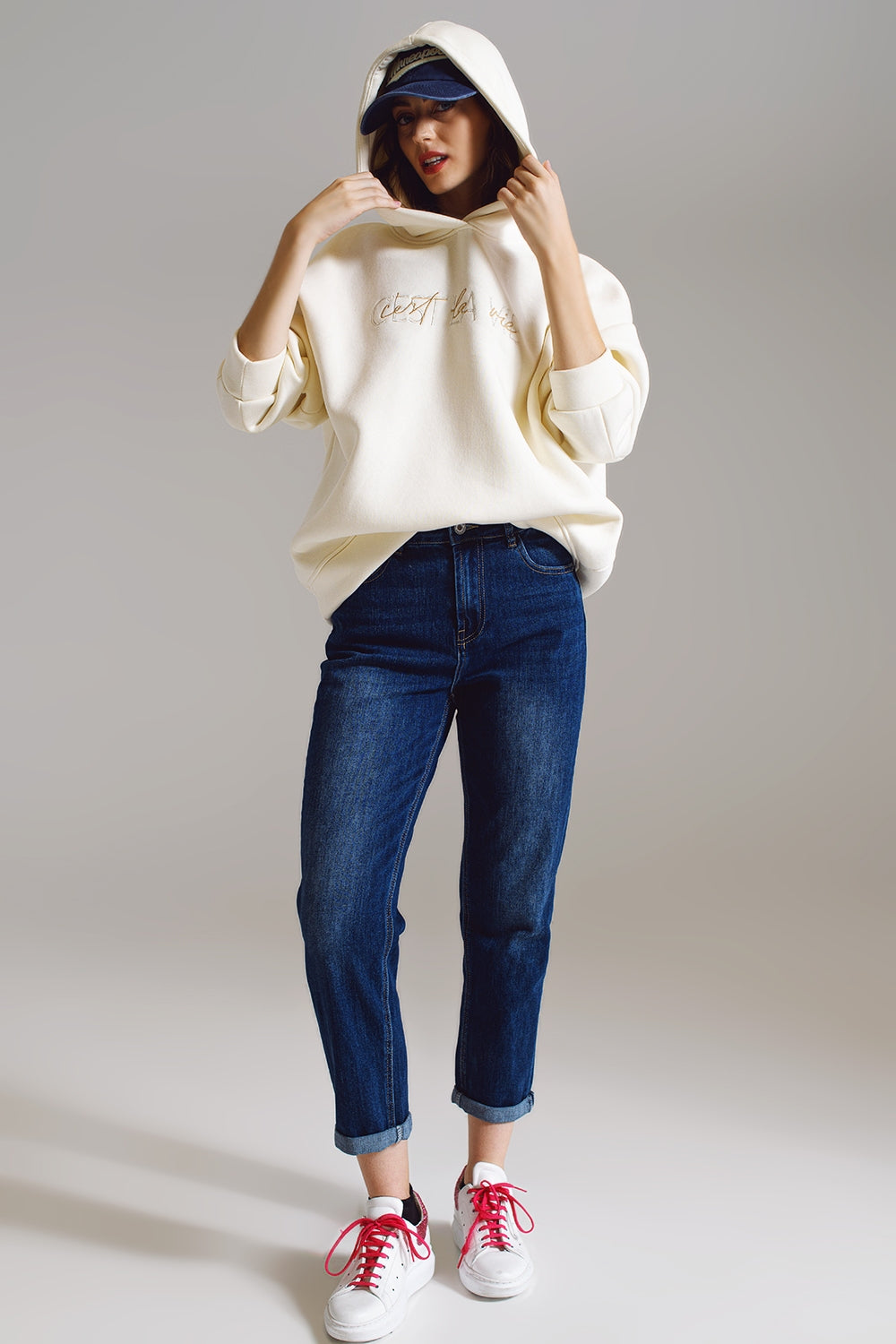 Jeans Straight basiques en lavage foncé