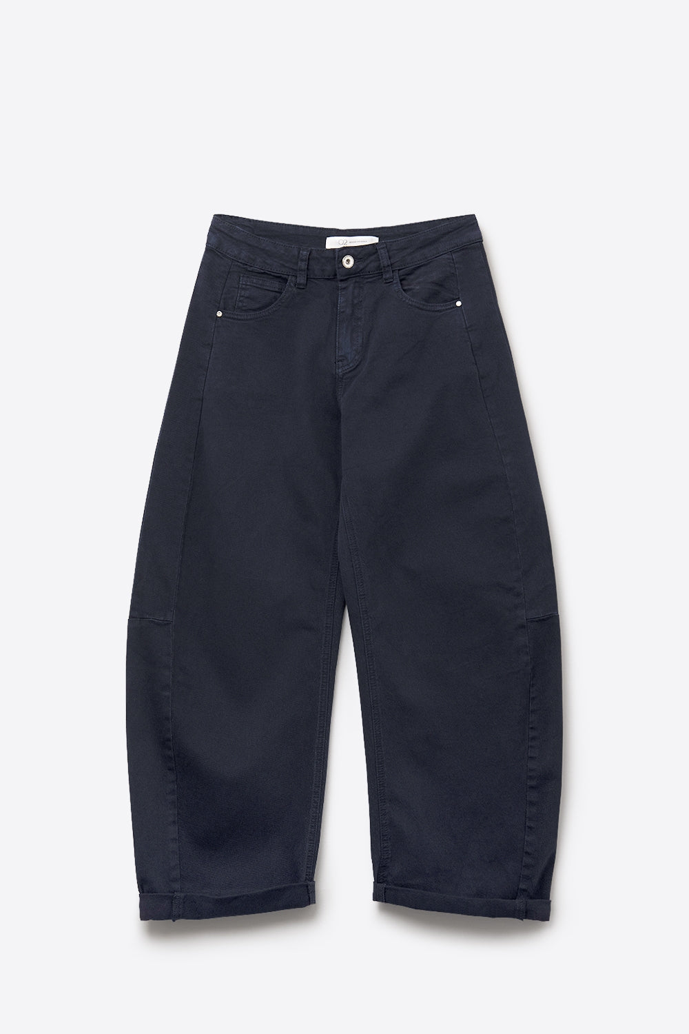 Jeans tendance à poches ballon baril marine