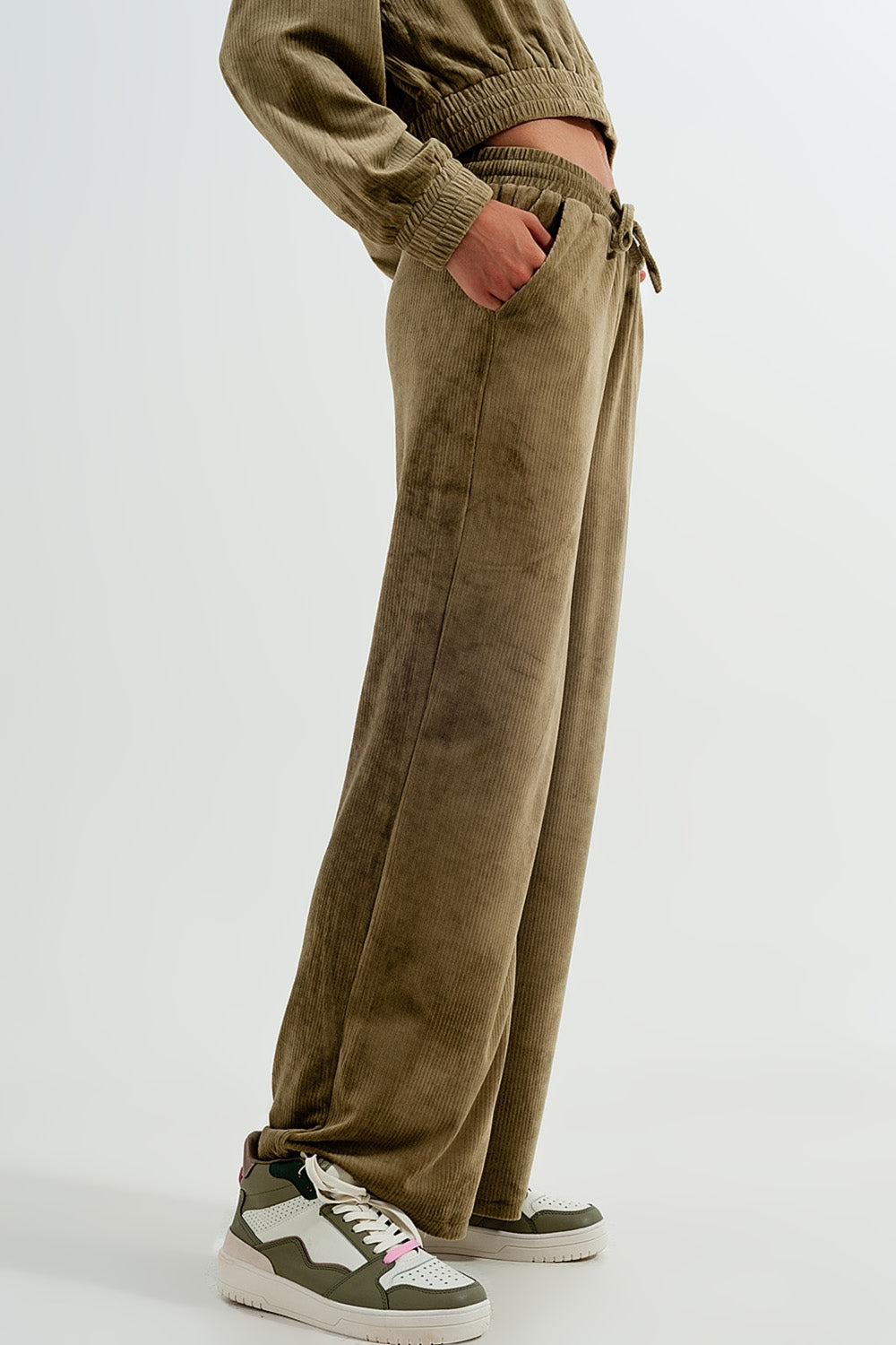 Jogger aux avec cordon de serrage à la taille Vert