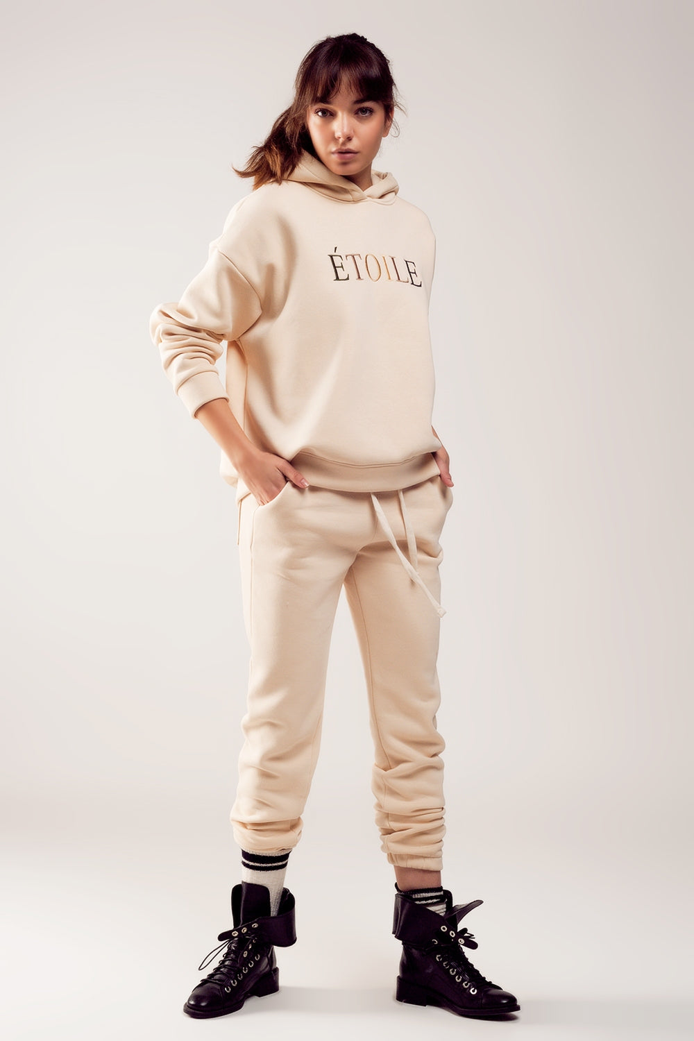 Jogger en coton creme