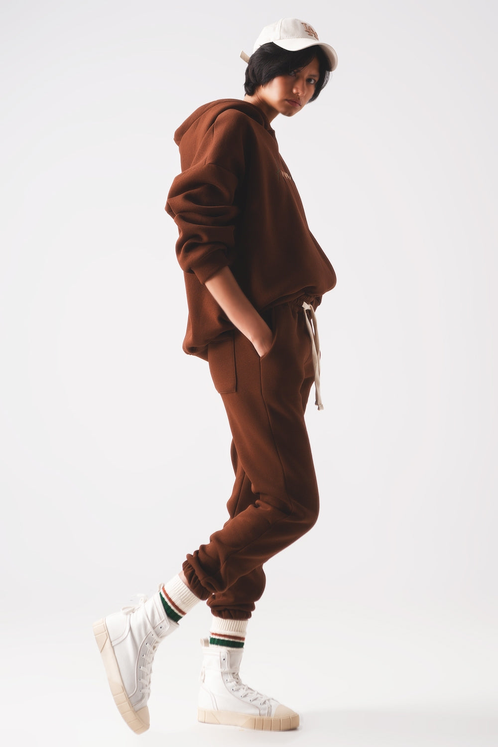 Jogger en coton marron