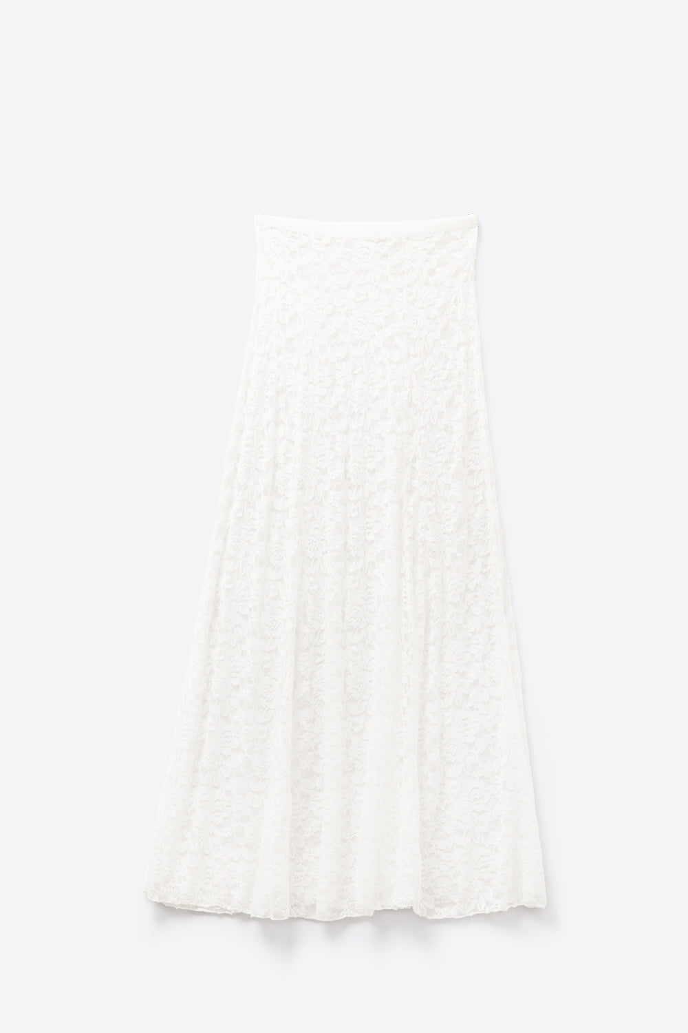 Q2 Jupe maxi en dentelle blanche avec motif floral