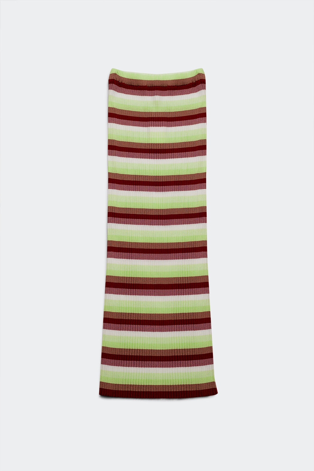 Q2 Jupe maxi en tricot léger à rayures vert