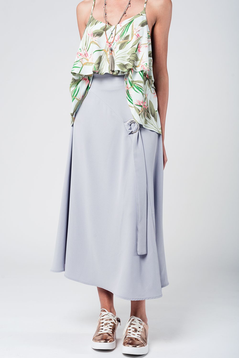 Jupe maxi grise
