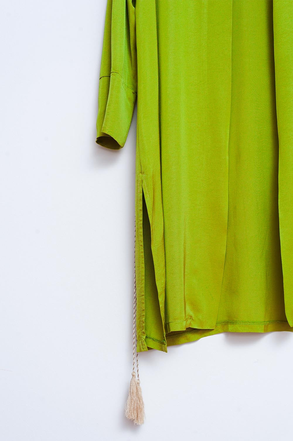 Kimono en satin vert