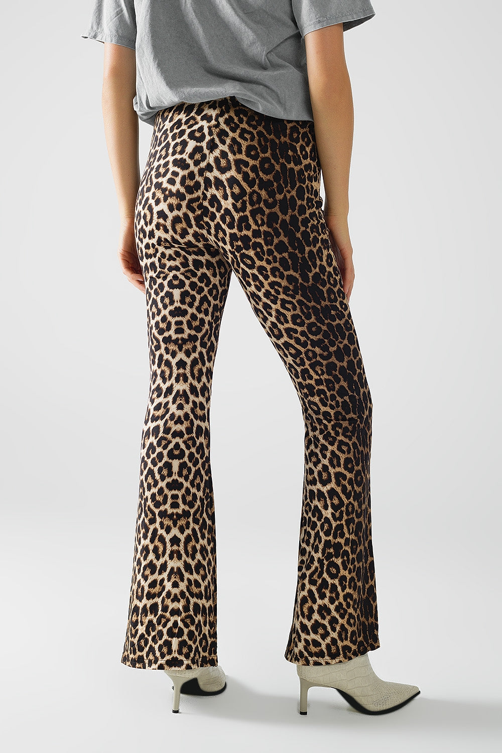 Leggings évasés en Spandex à imprimé léopard