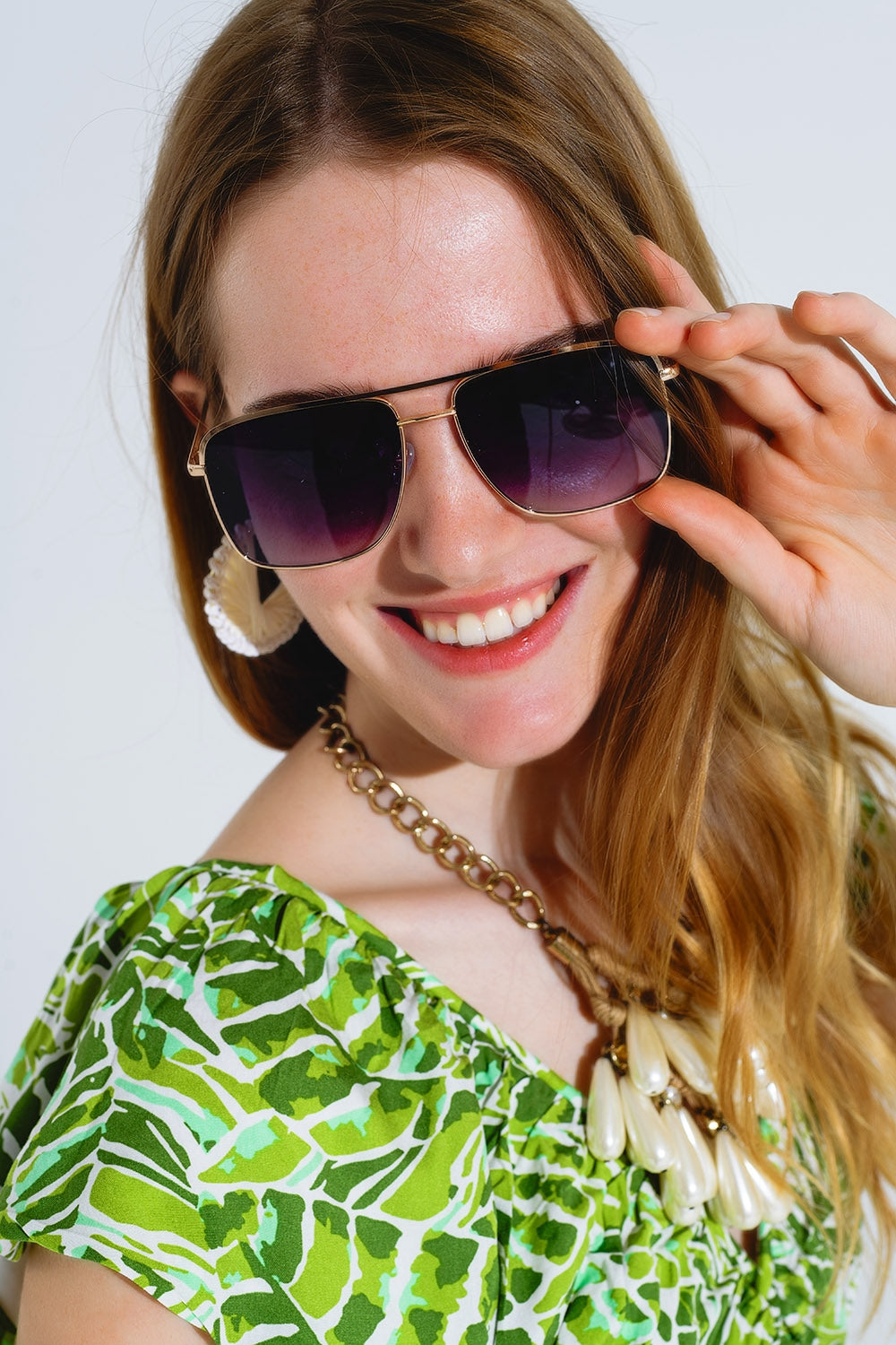 Lunettes de soleil Aviator Vintage avec monture dorée