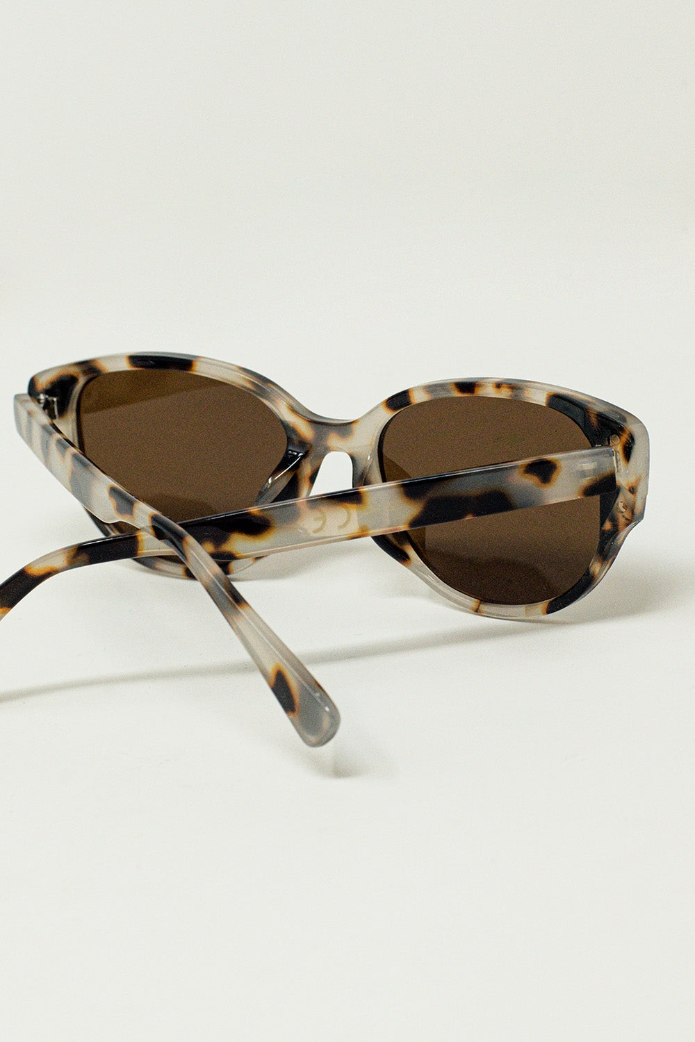 Lunettes de soleil ovales en Havane marron dégradé