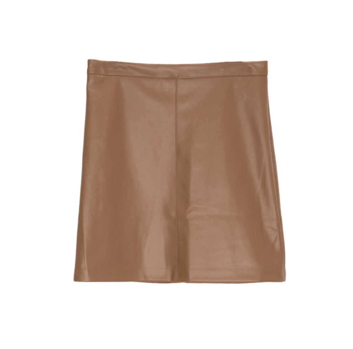 Mini jupe effet cuir camel