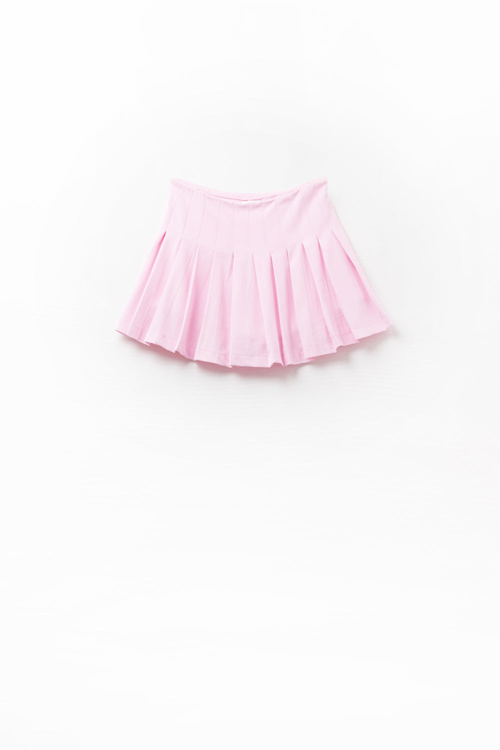 mini-jupe plissée rose