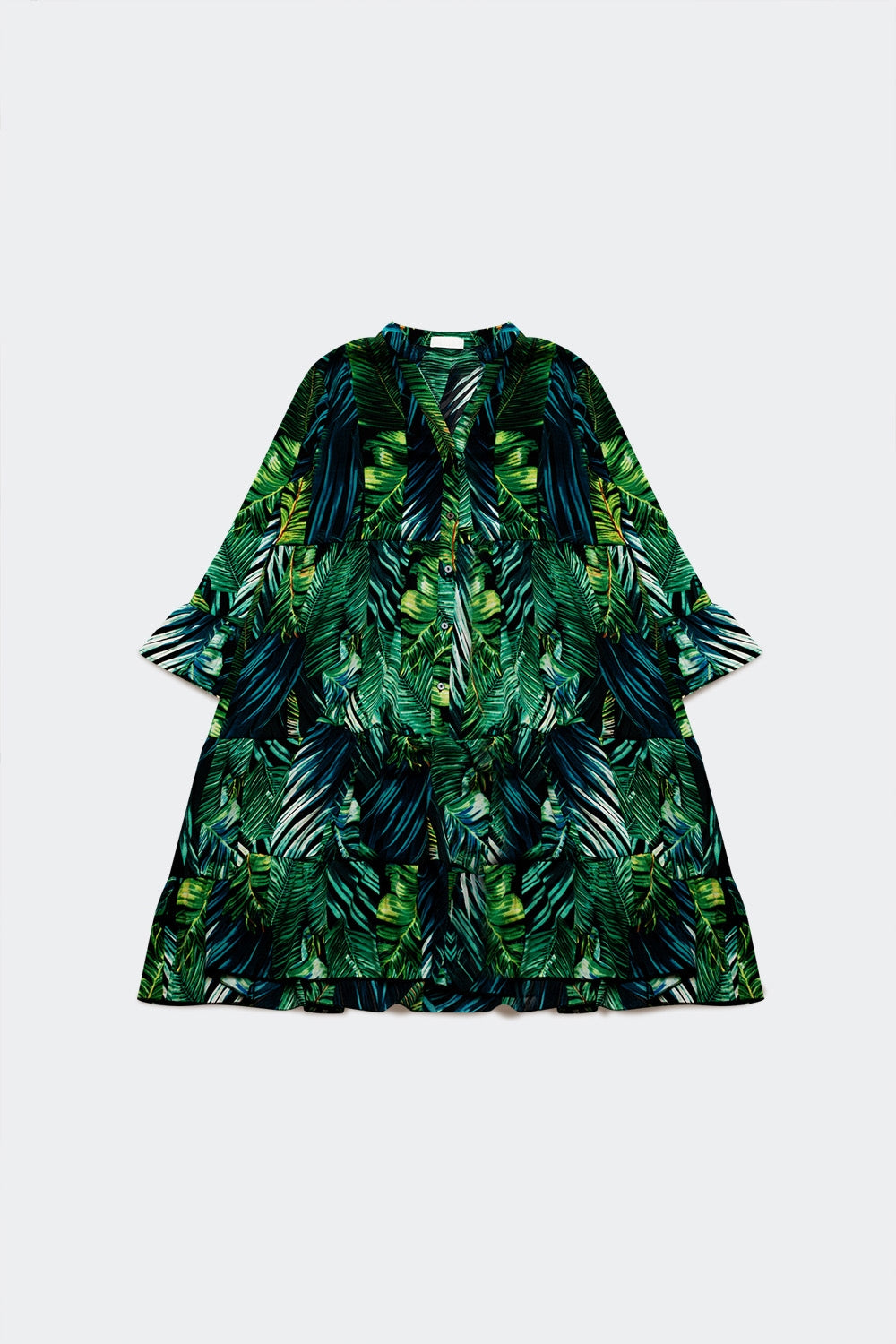 Q2 Mini robe à imprimé de feuilles vertes
