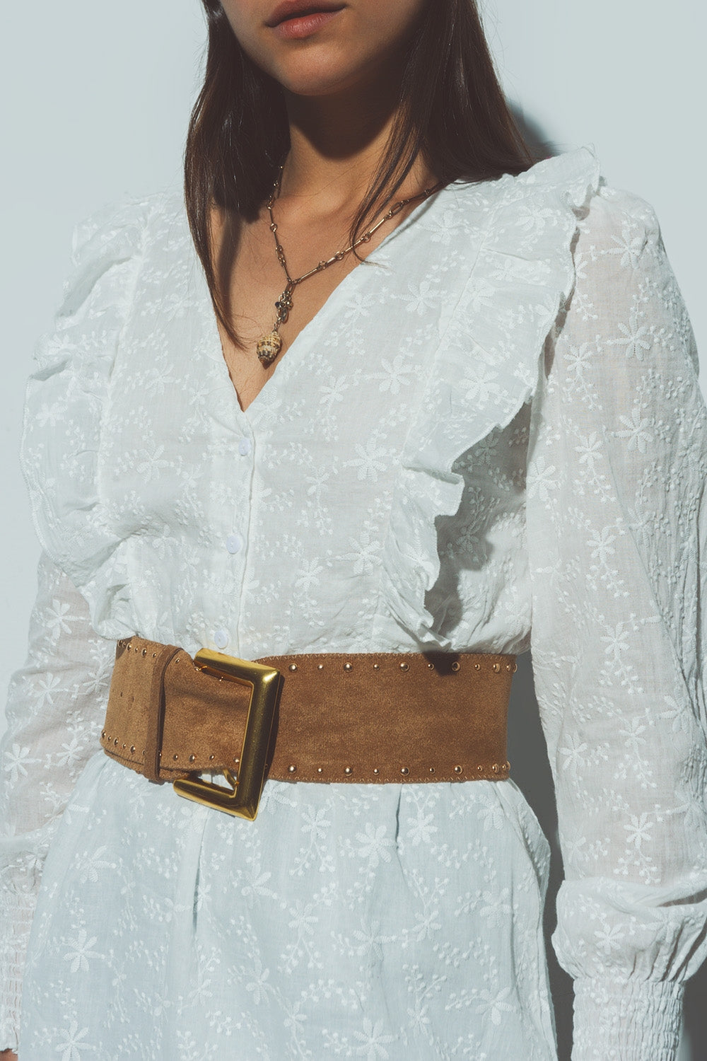 Mini Robe Texturée à Fleurs en Blanc