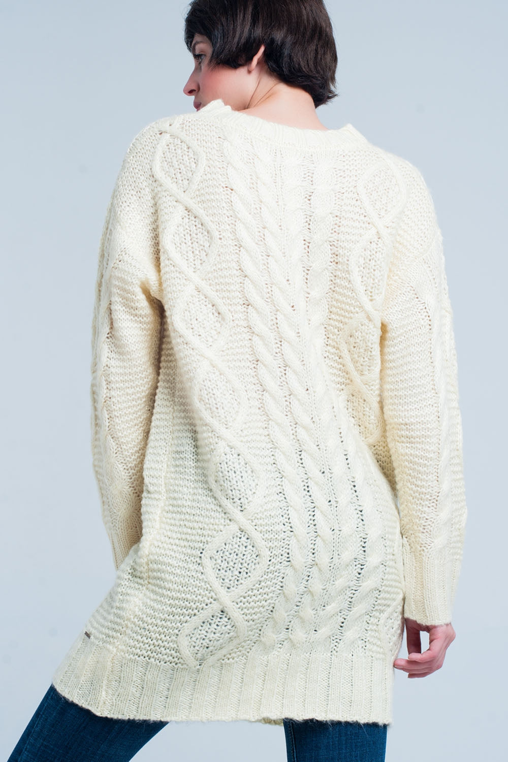 Mini robe tricot torsadé jaune