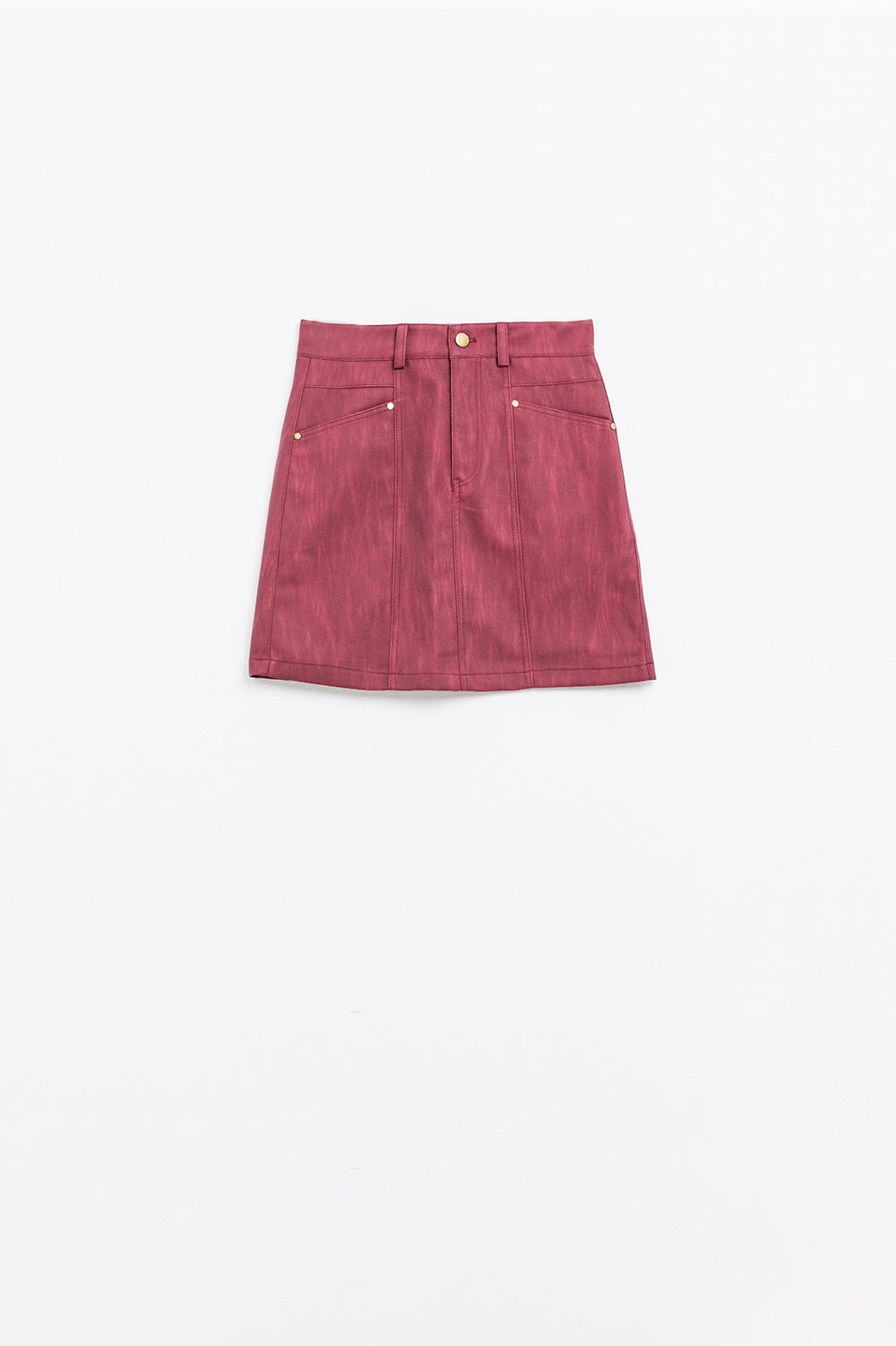 Minijupe droite bordeaux avec poches