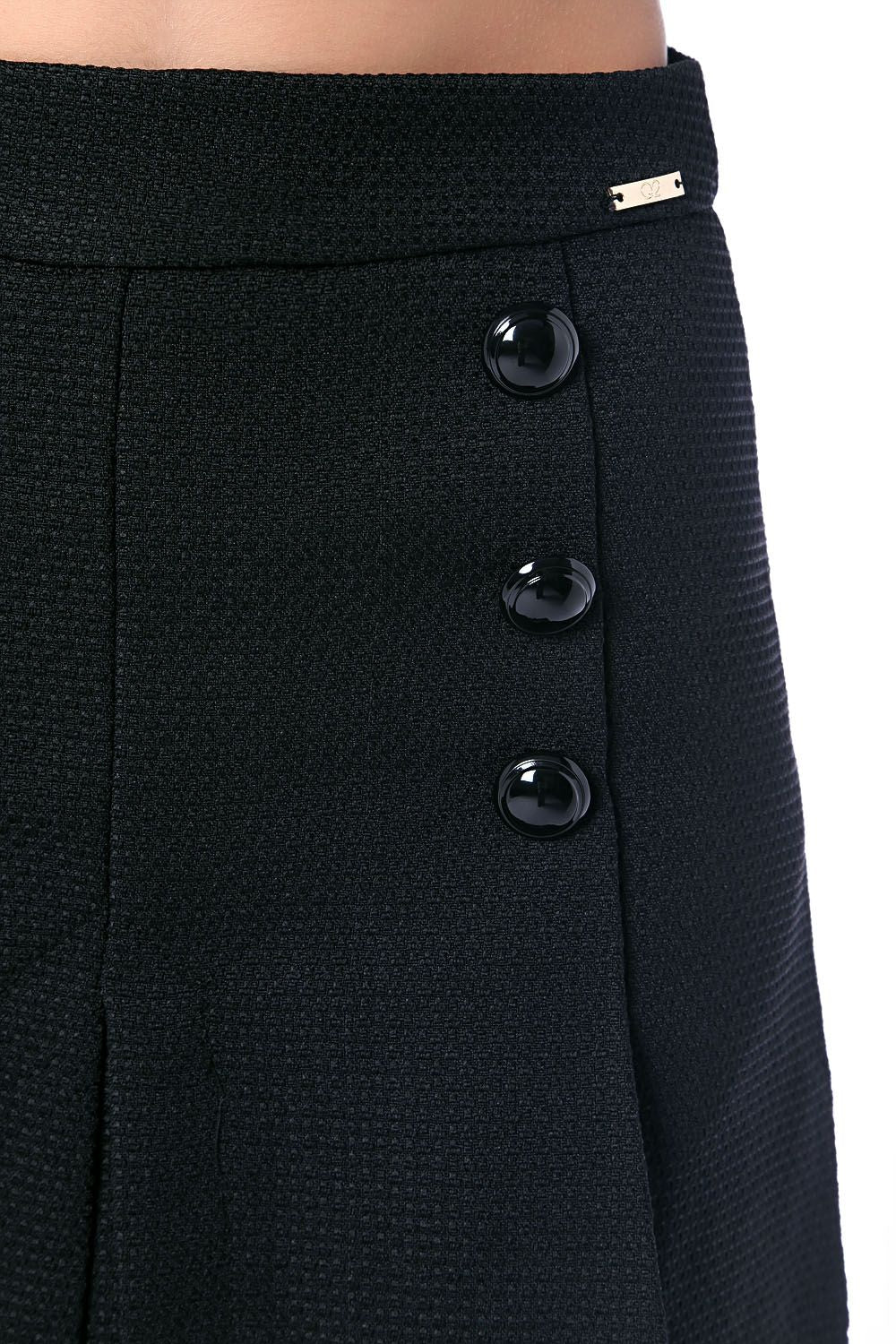 Minijupe noir à boutons noirs