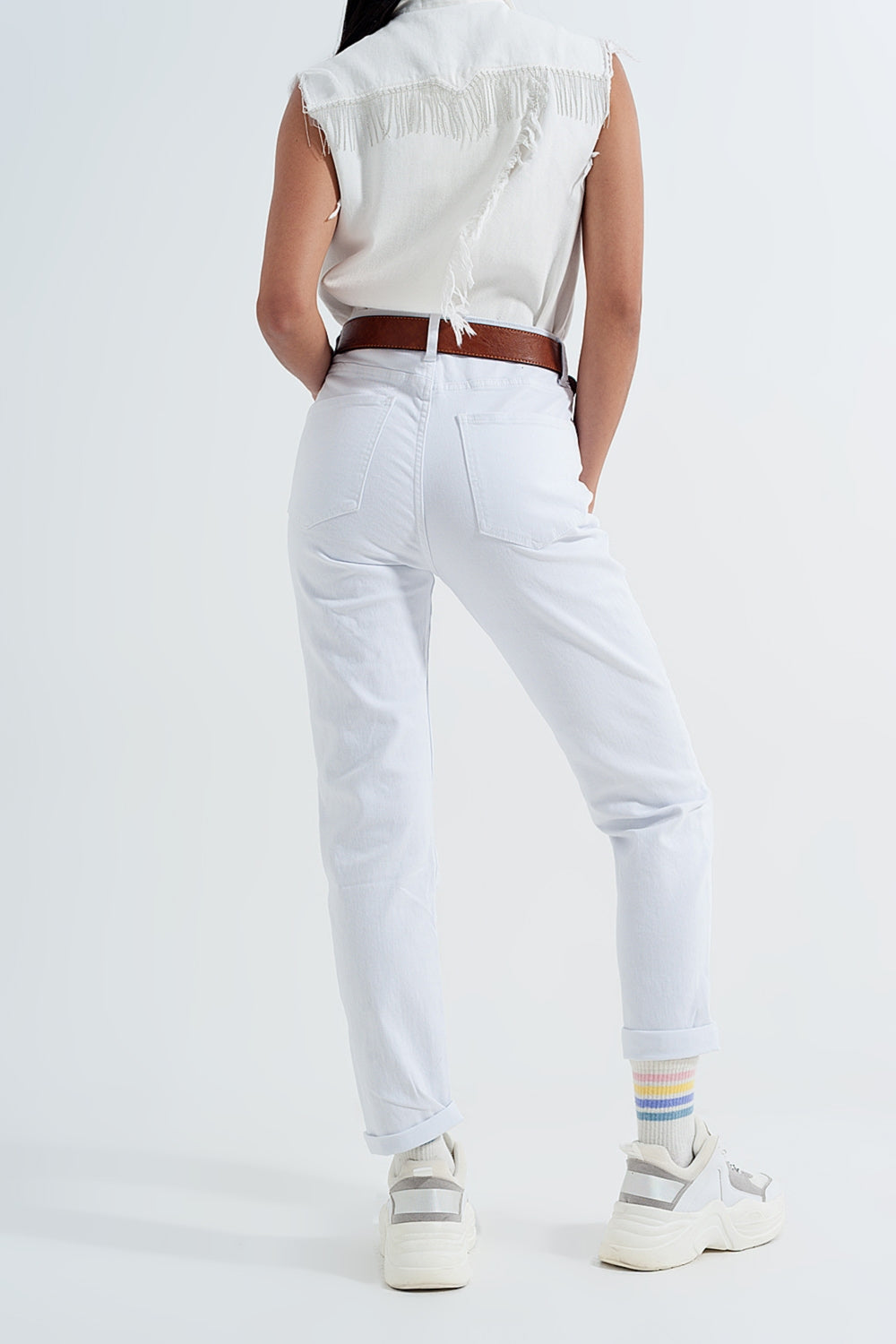 Original - Jean mom Blanc