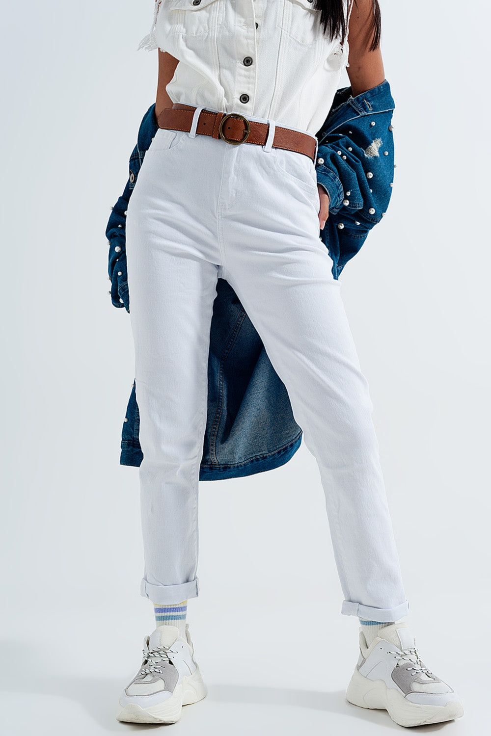Original - Jean mom Blanc