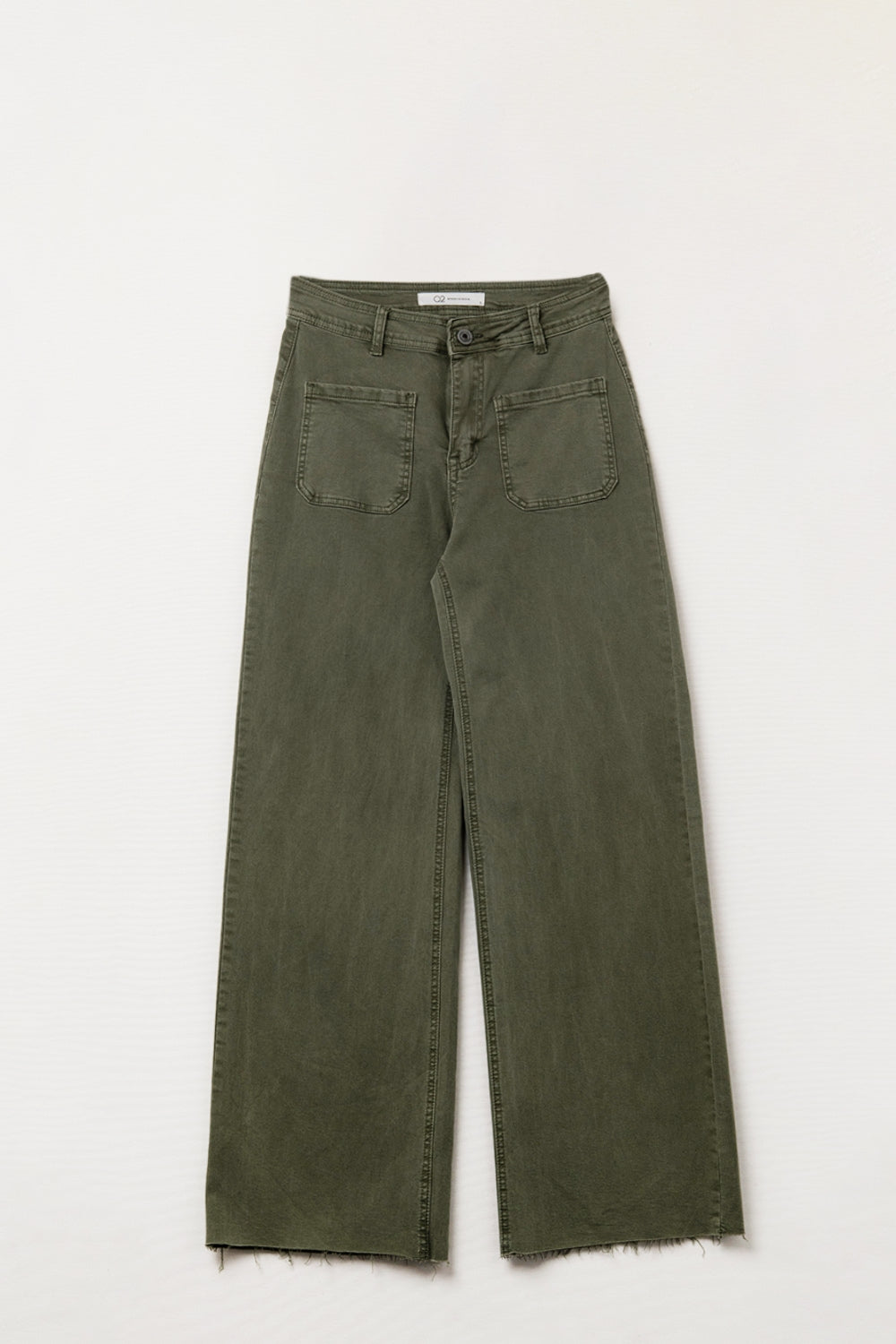 pantalon à jambes larges avec poches avant en Khaki