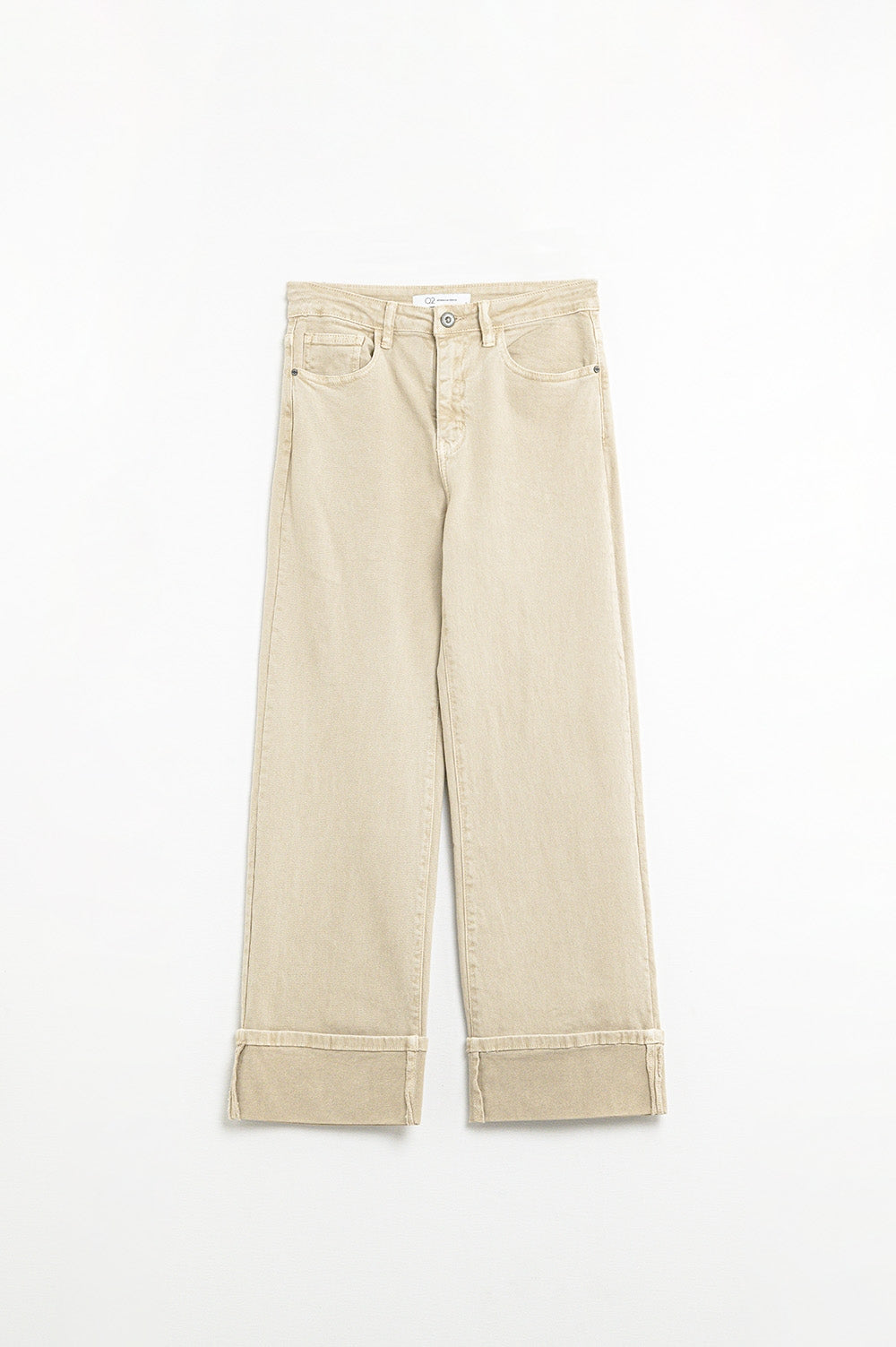 Pantalon Beige droit à ourlet court