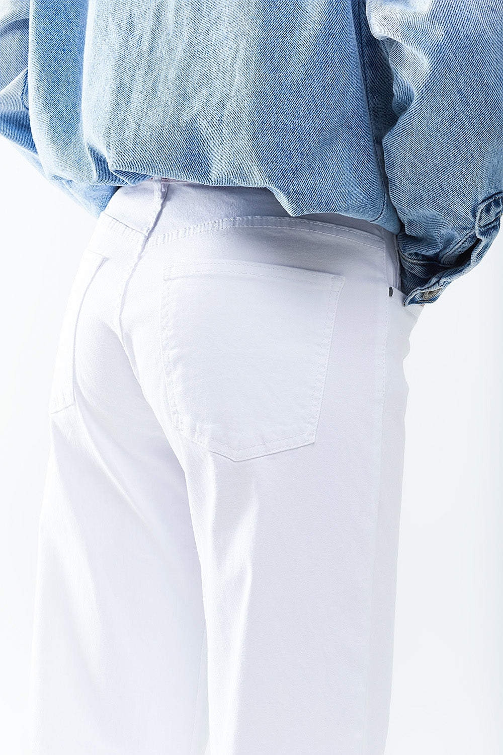 Pantalon Blanc Droit Jambe Large