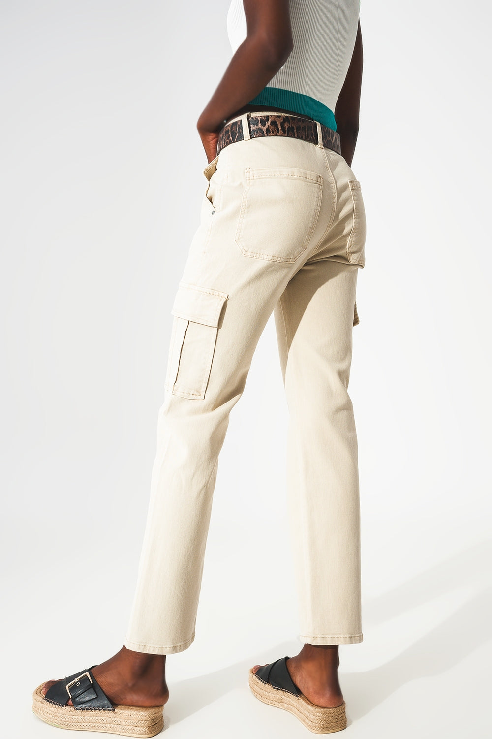 Pantalon cargo décontracté Beige