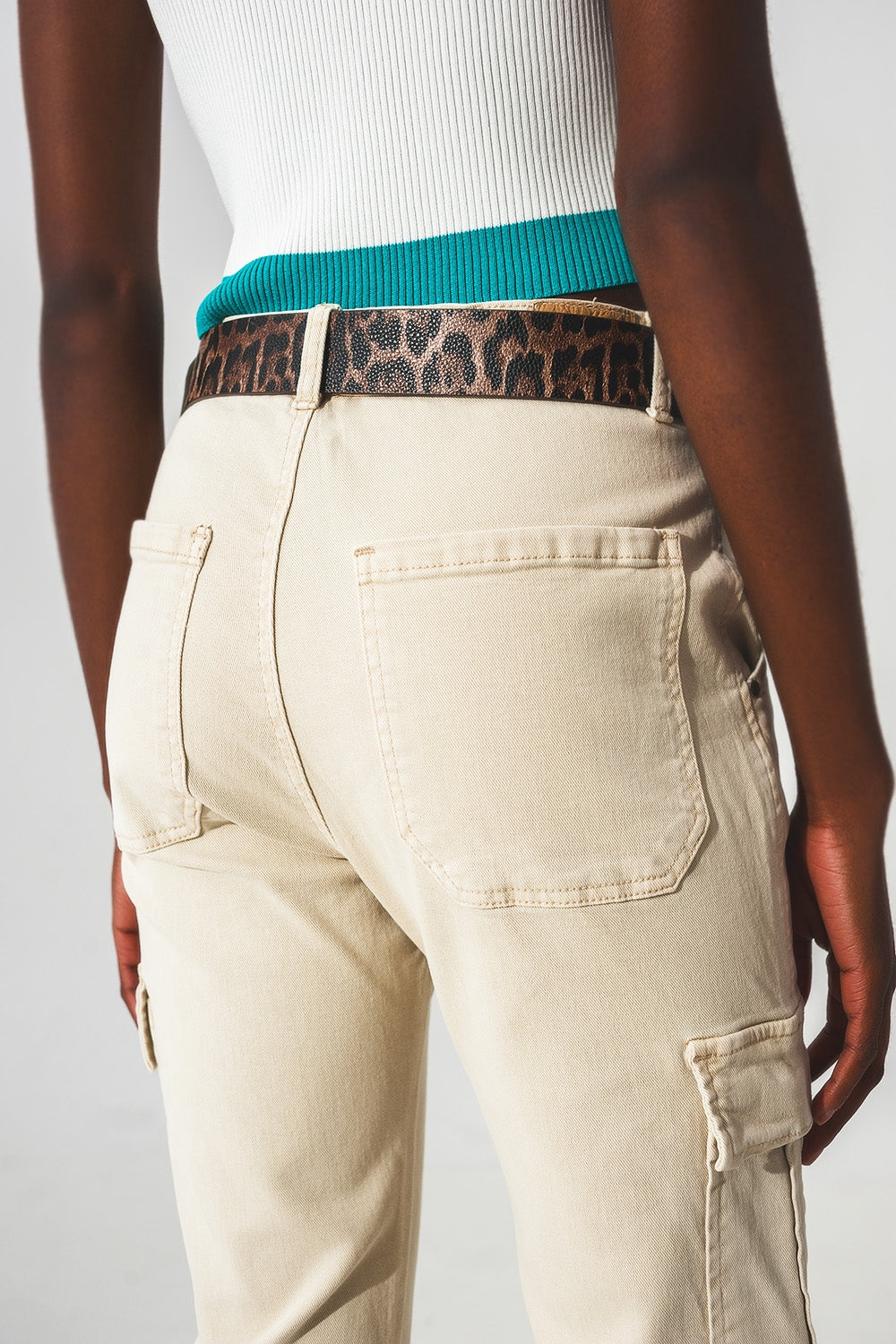 Pantalon cargo décontracté Beige