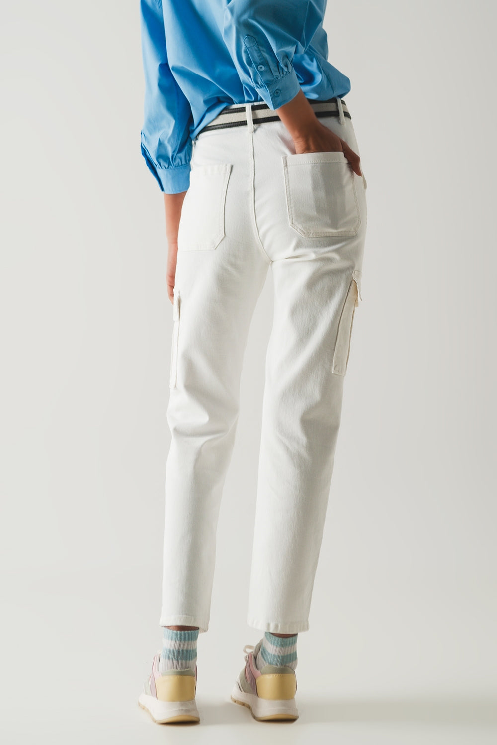 Pantalon cargo décontracté blanc