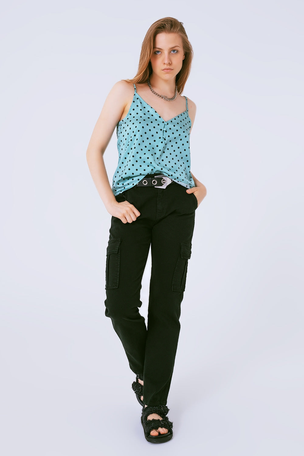 Pantalon cargo décontracté noir