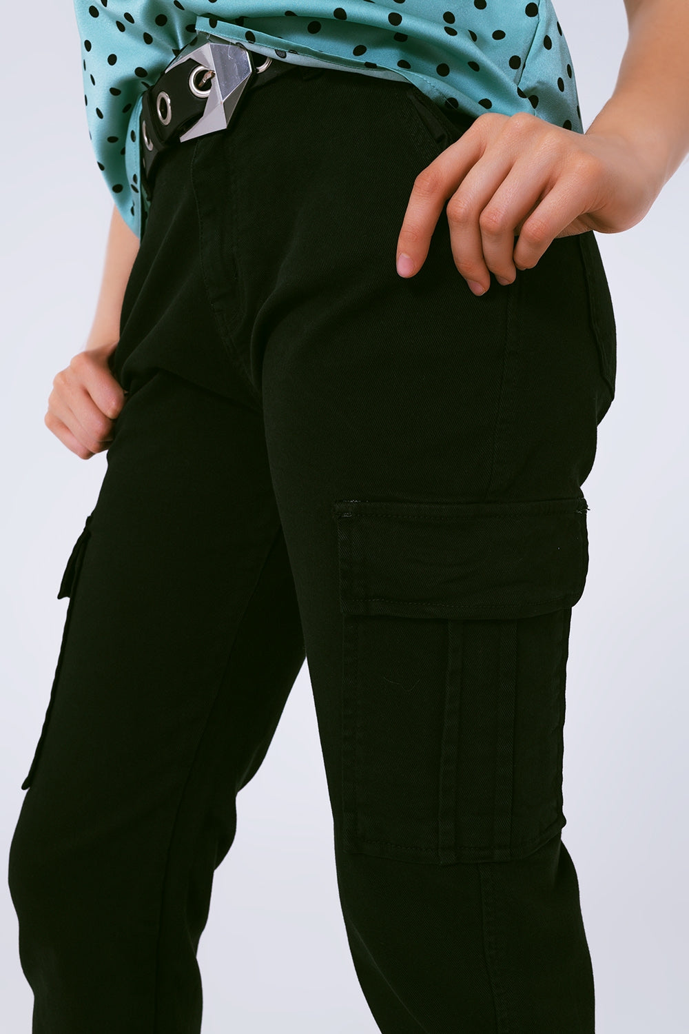 Pantalon cargo décontracté noir