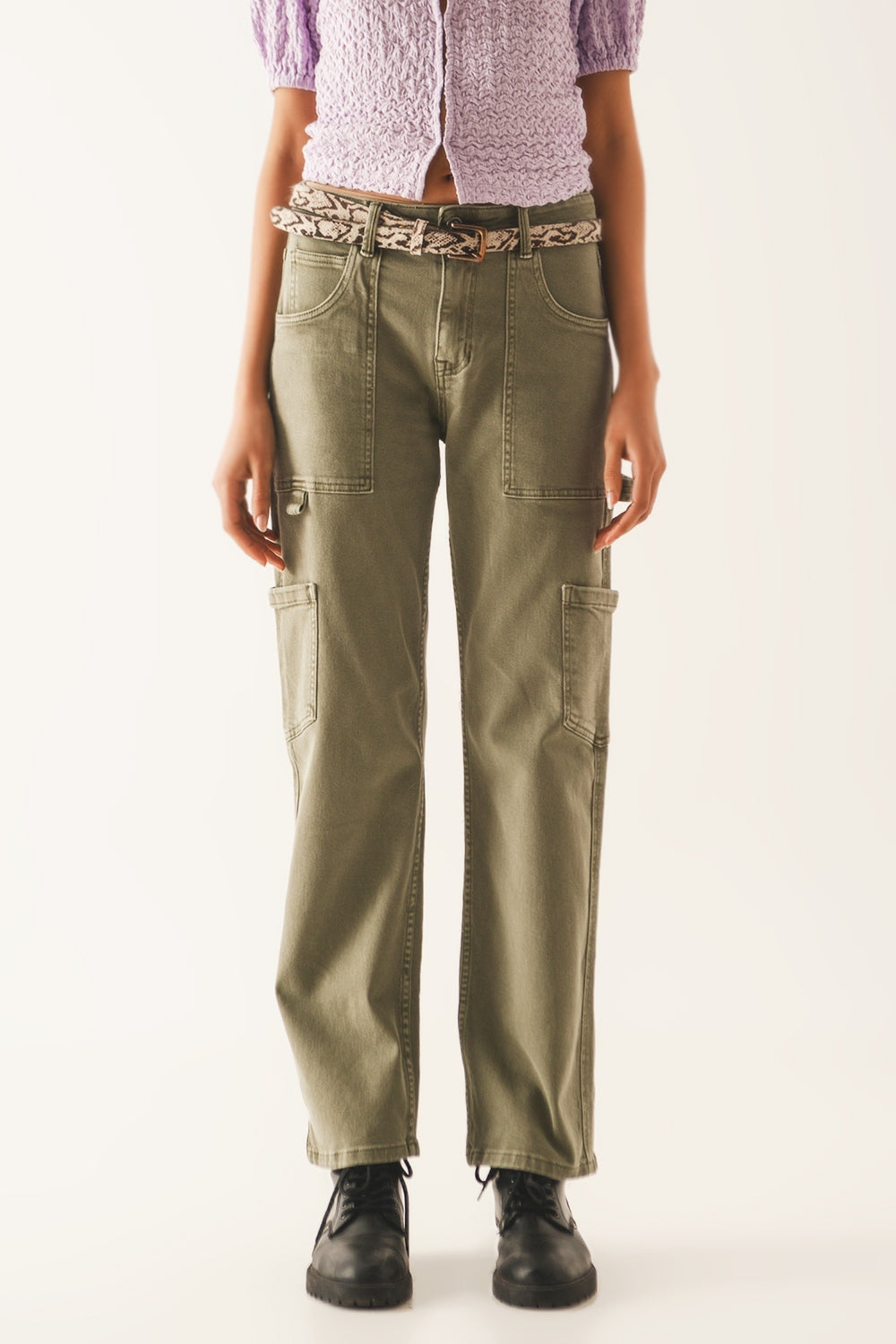 Pantalon cargo en kaki