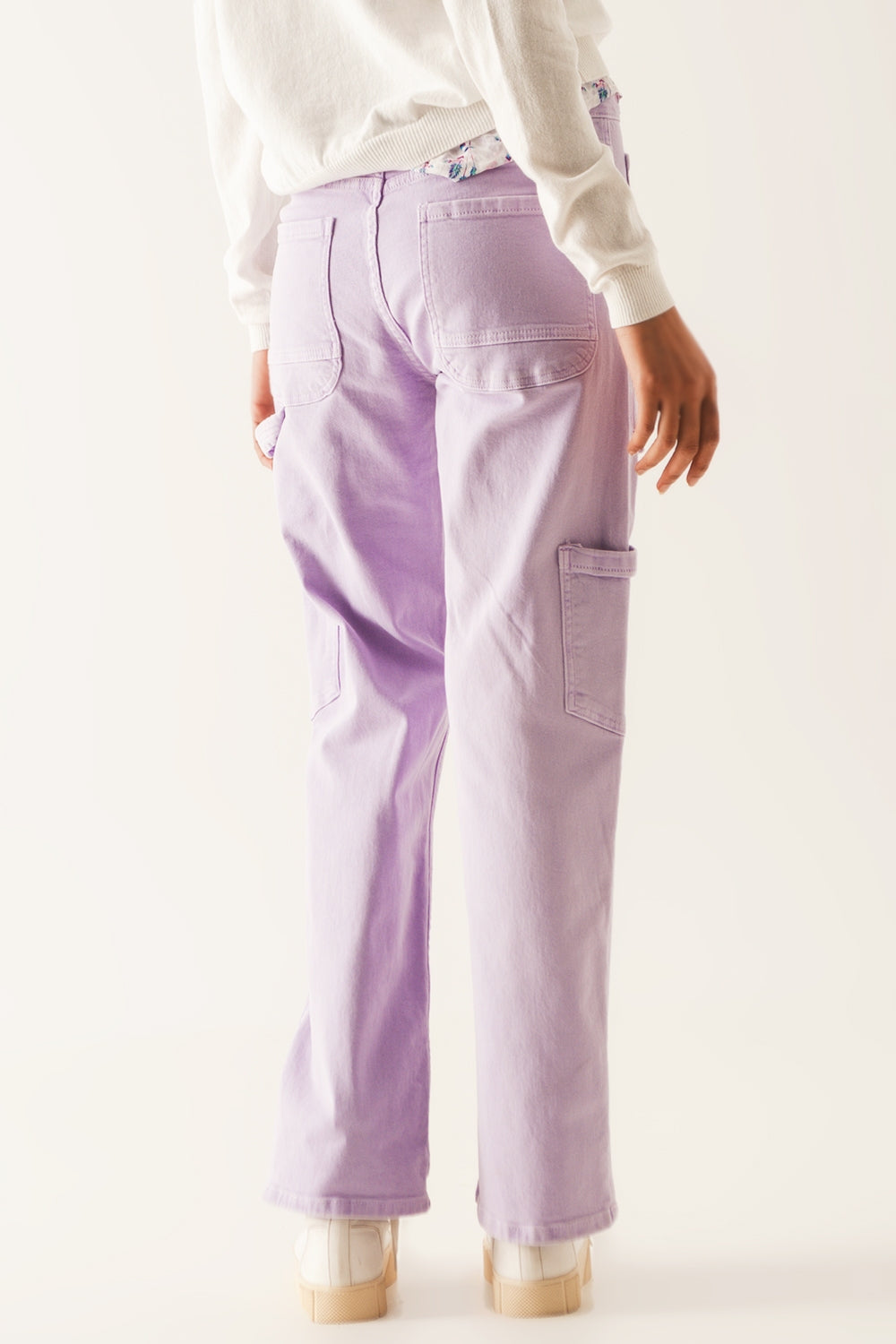 Pantalon cargo en violet