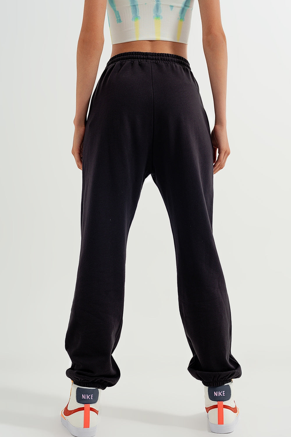 Pantalon de jogging avec bande élastique à la taille gris foncé