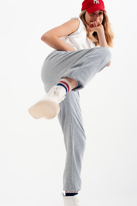 Q2 Pantalon de jogging avec bande élastique à la taille gris
