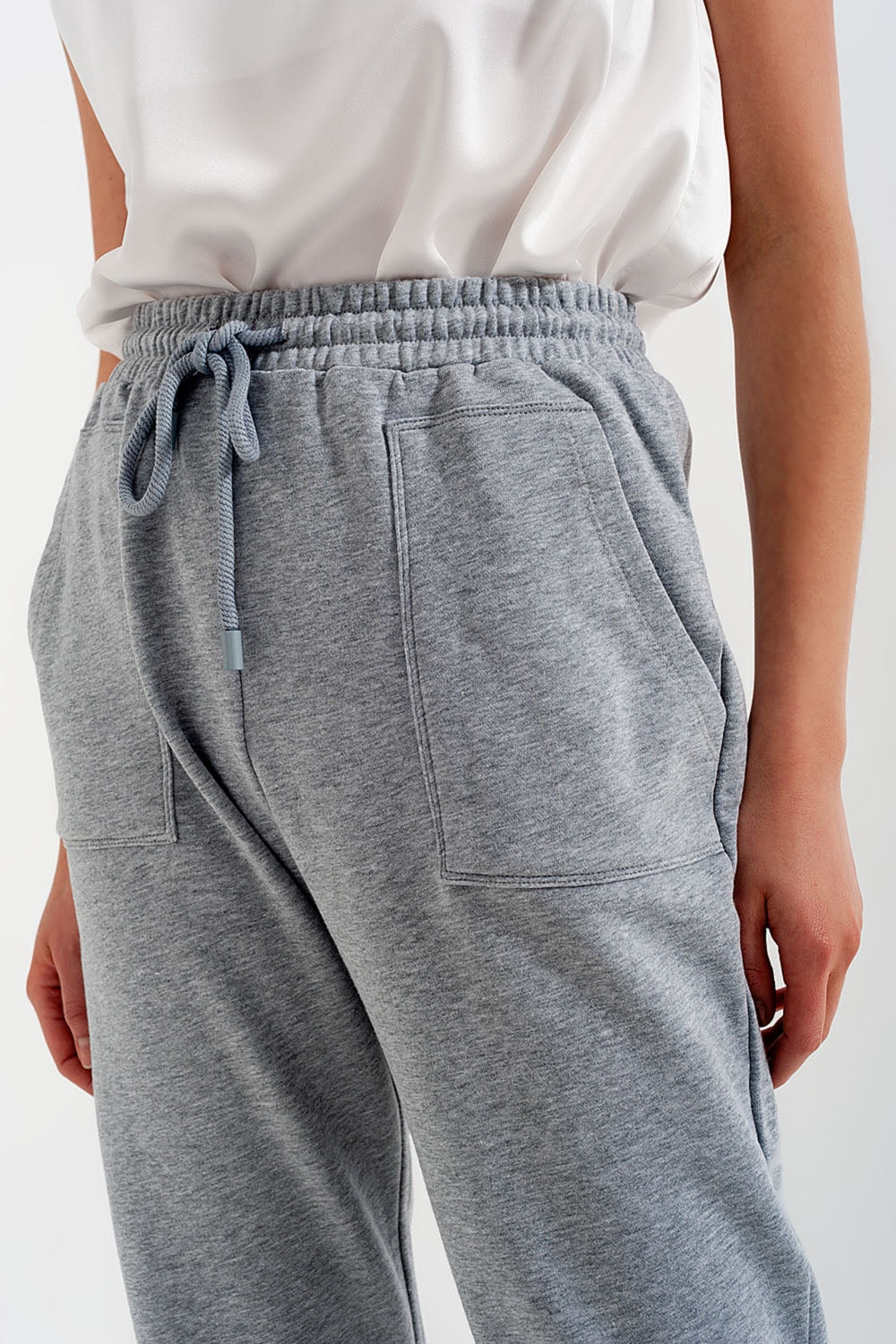 Pantalon de jogging avec bande élastique à la taille gris