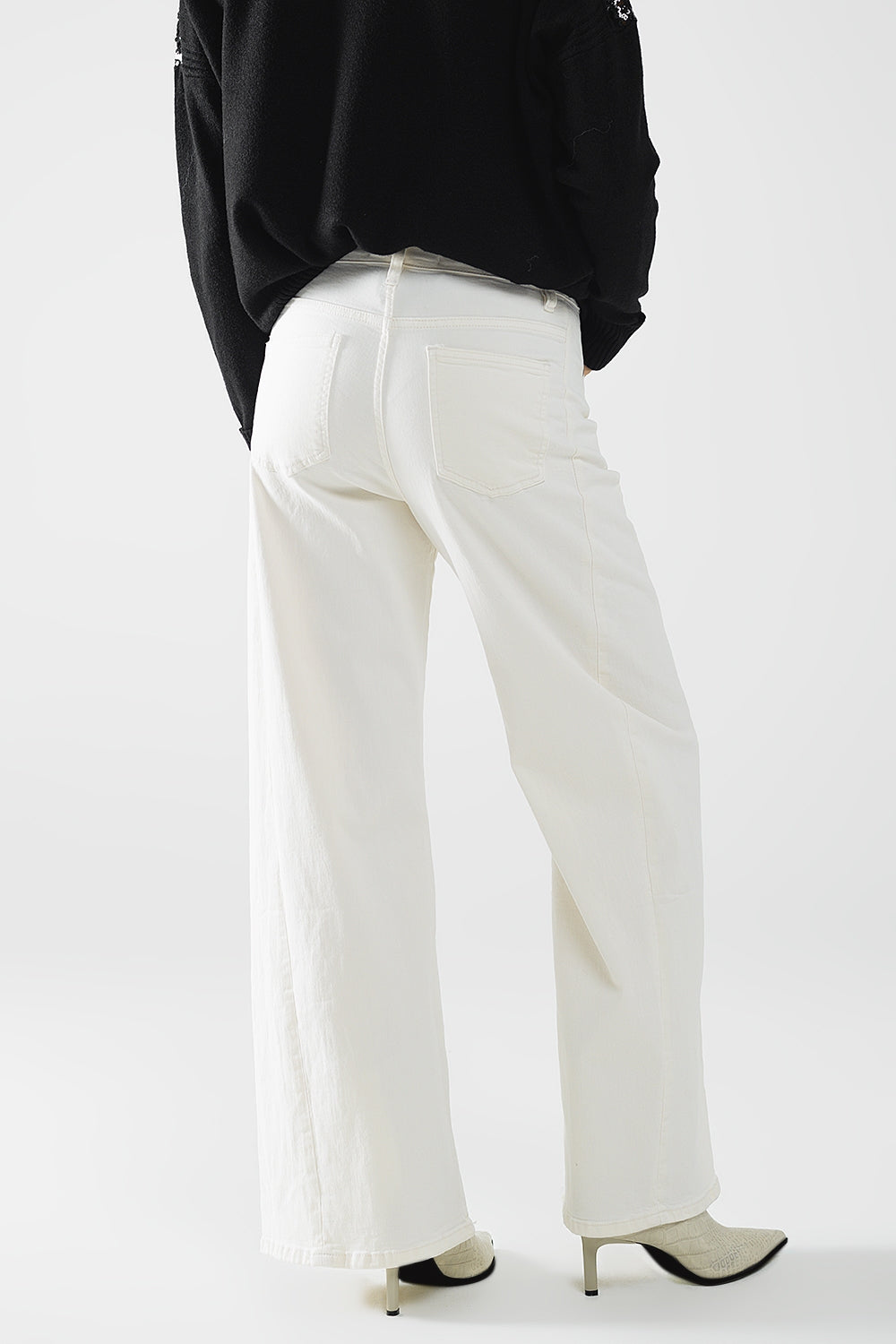 Pantalon extra-large de couleur crème
