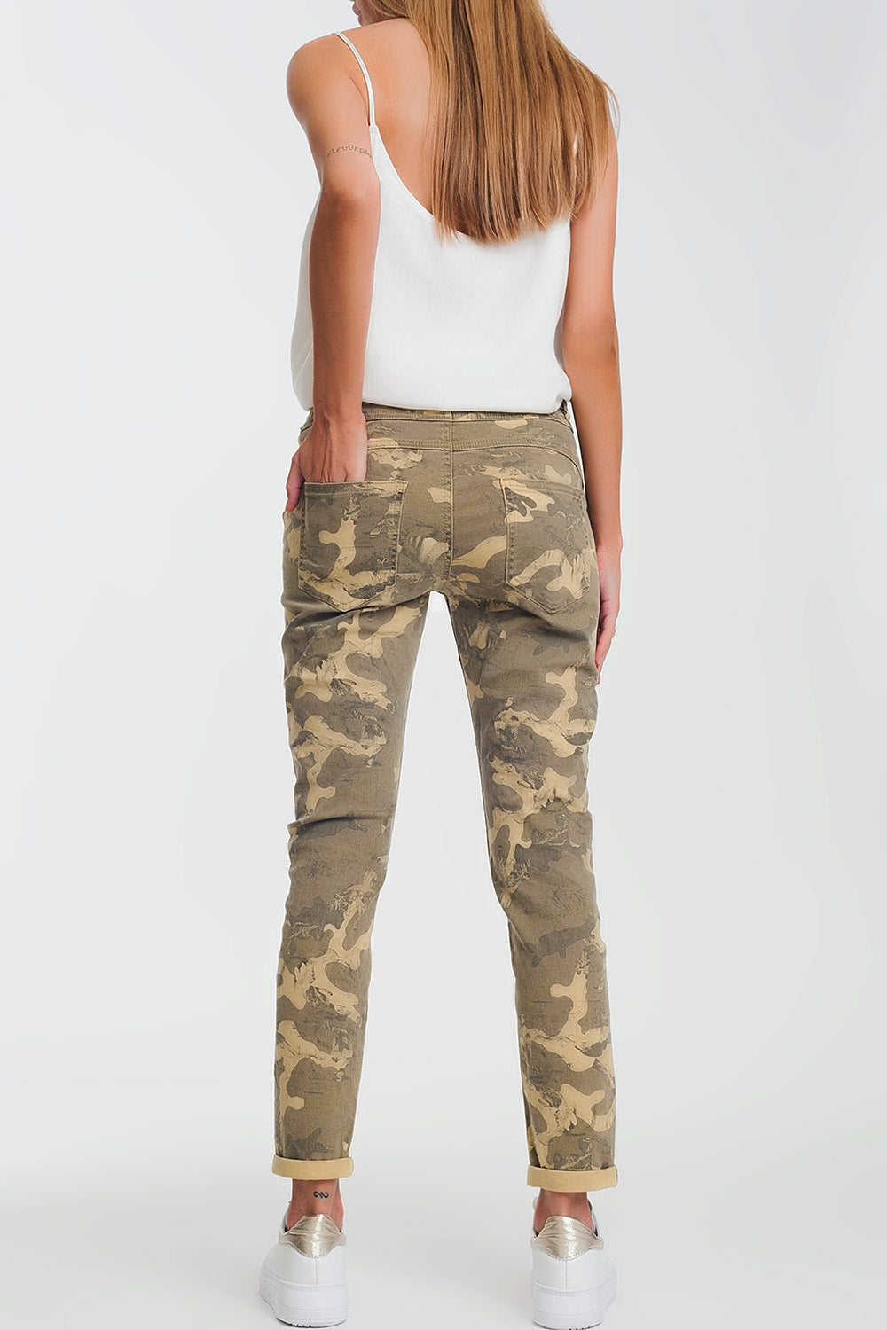 Pantalon fonctionnel à imprimé camouflage