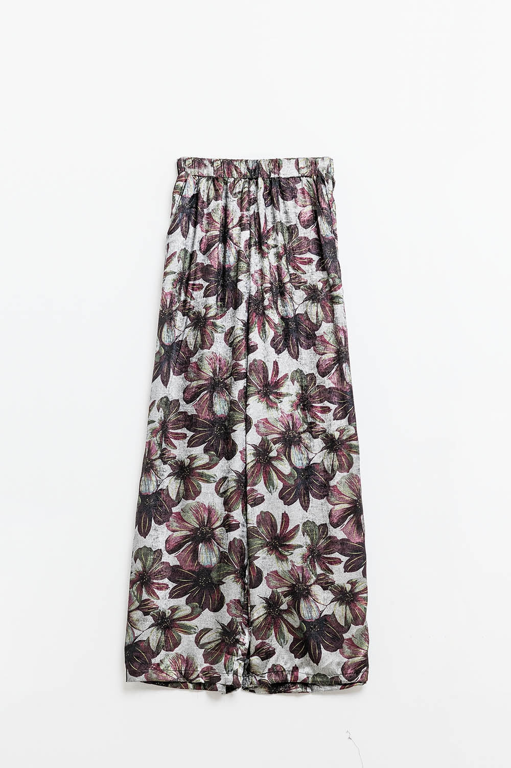 pantalon large à imprimé floral