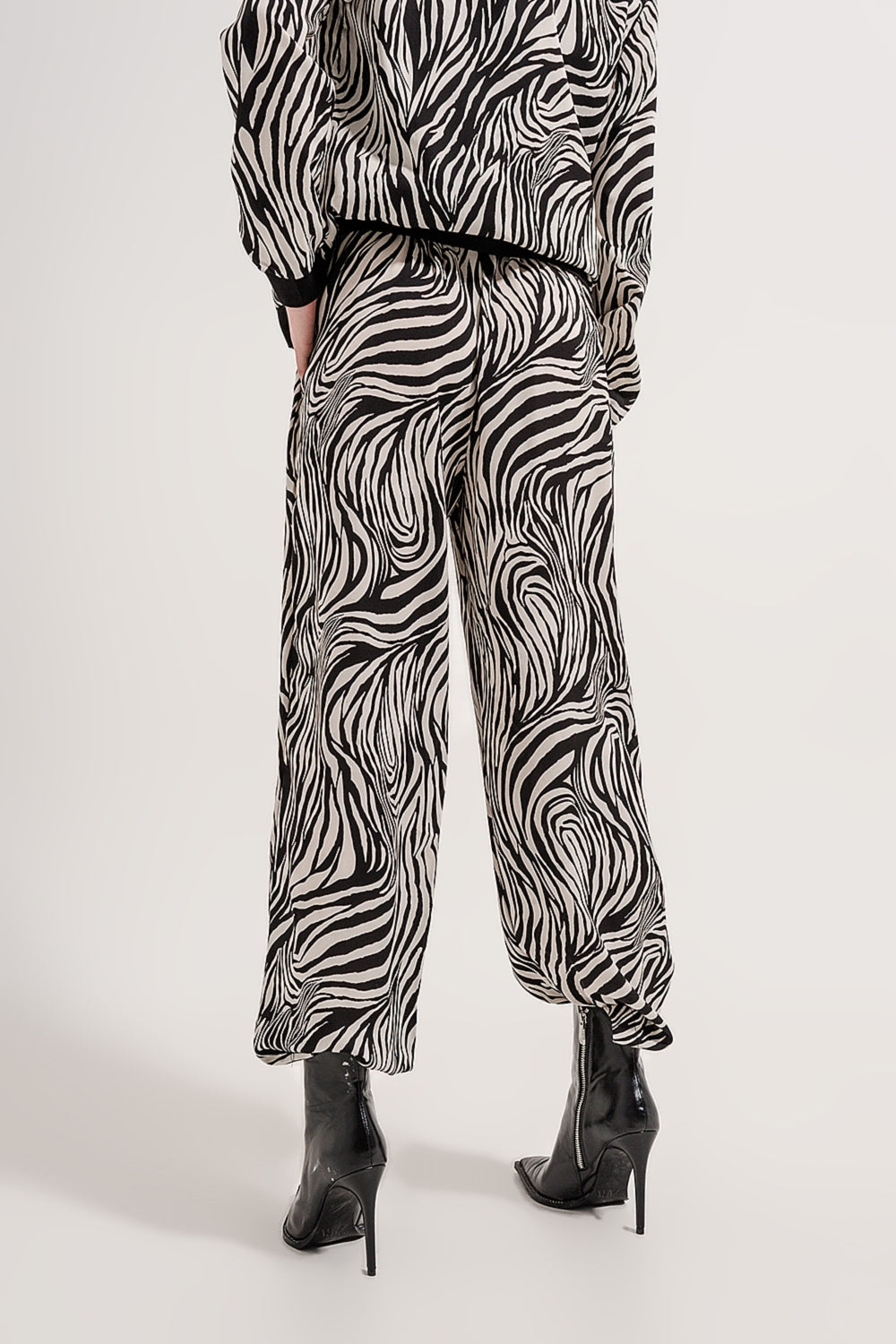 Pantalon ultra large à imprimé zébré