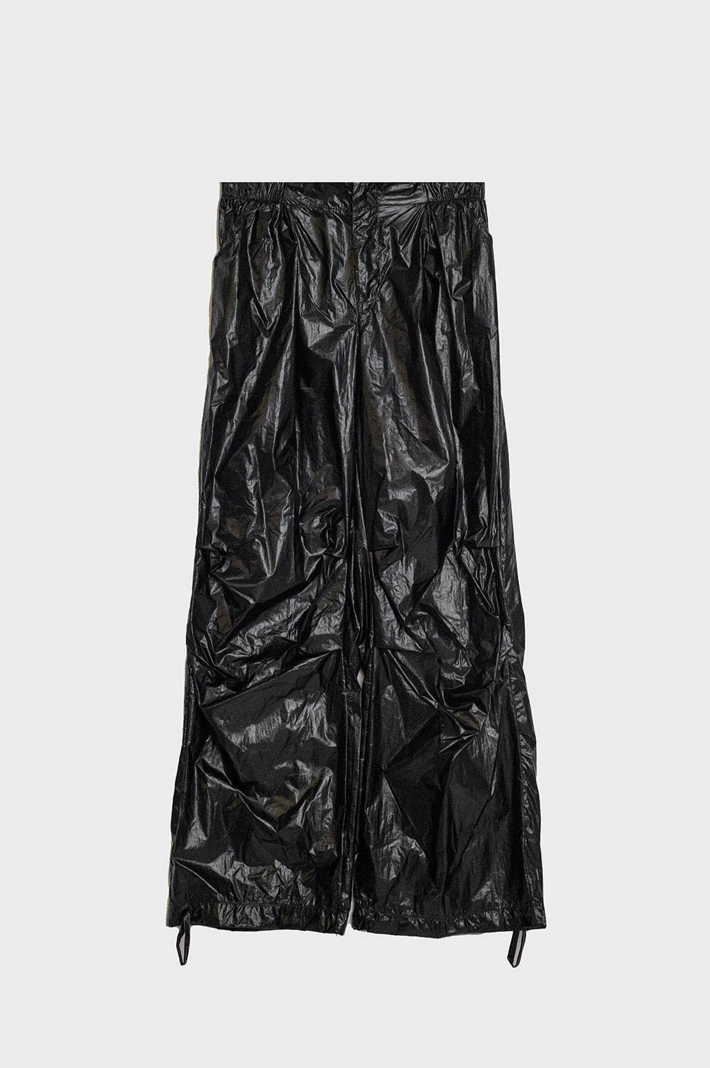 Q2 Pantalons métalliques parachute noir surdimensionnés