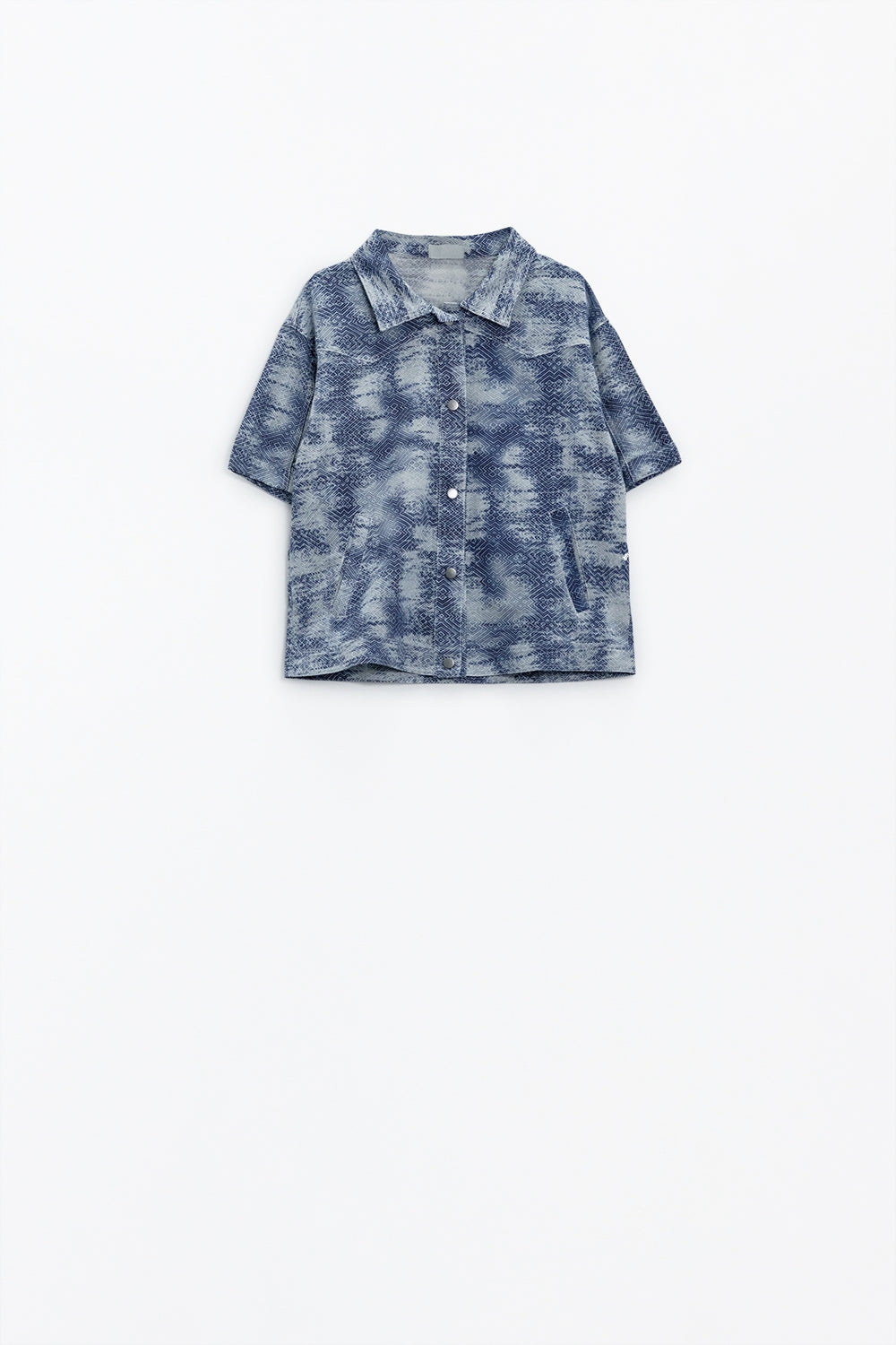 Polo boutonné en bleu Tie Dye