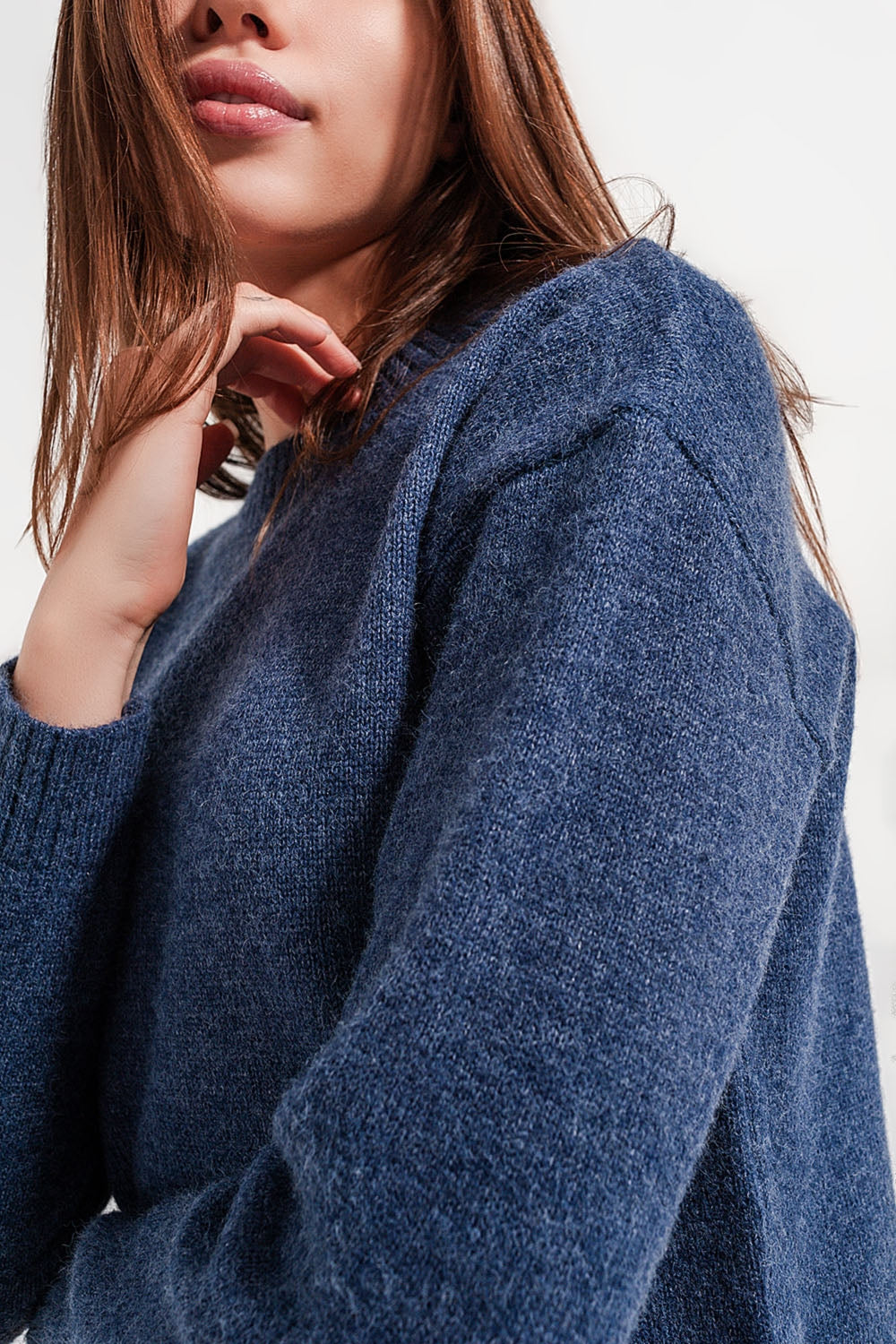 Pull 2 en 1 avec sous-pull en marine