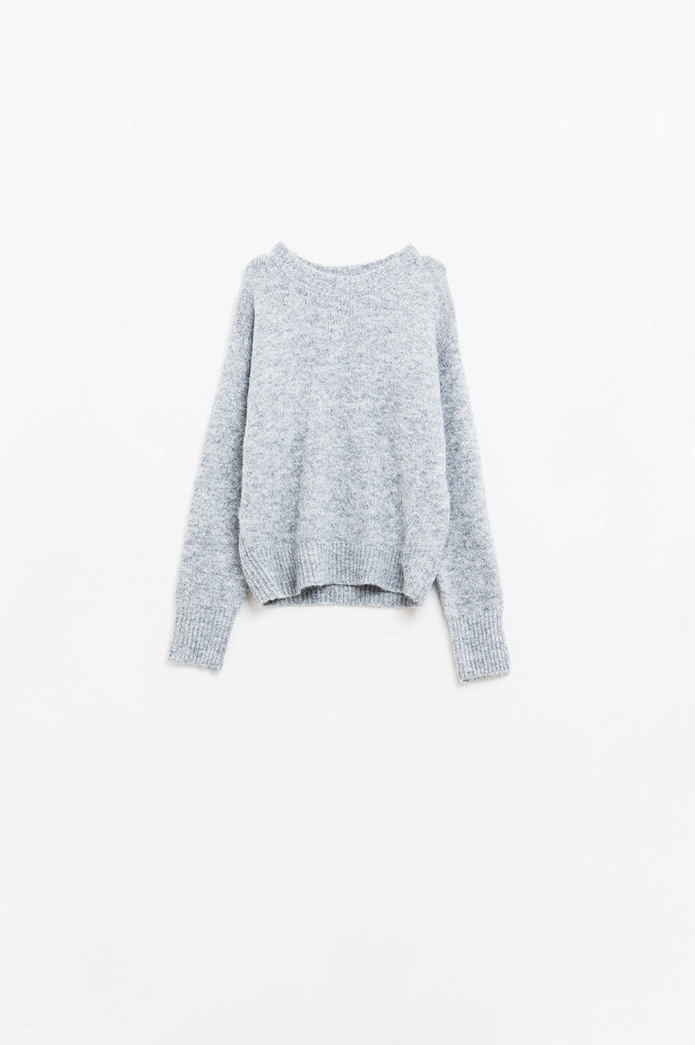 Pull basique à col ras du cou en gris