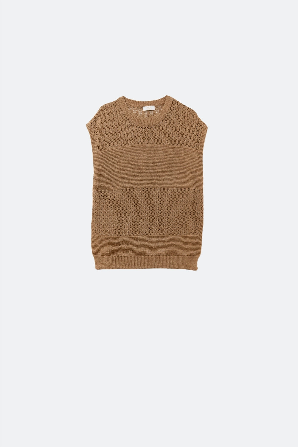 Pull camel en maille ouverte douce et manches tombantes