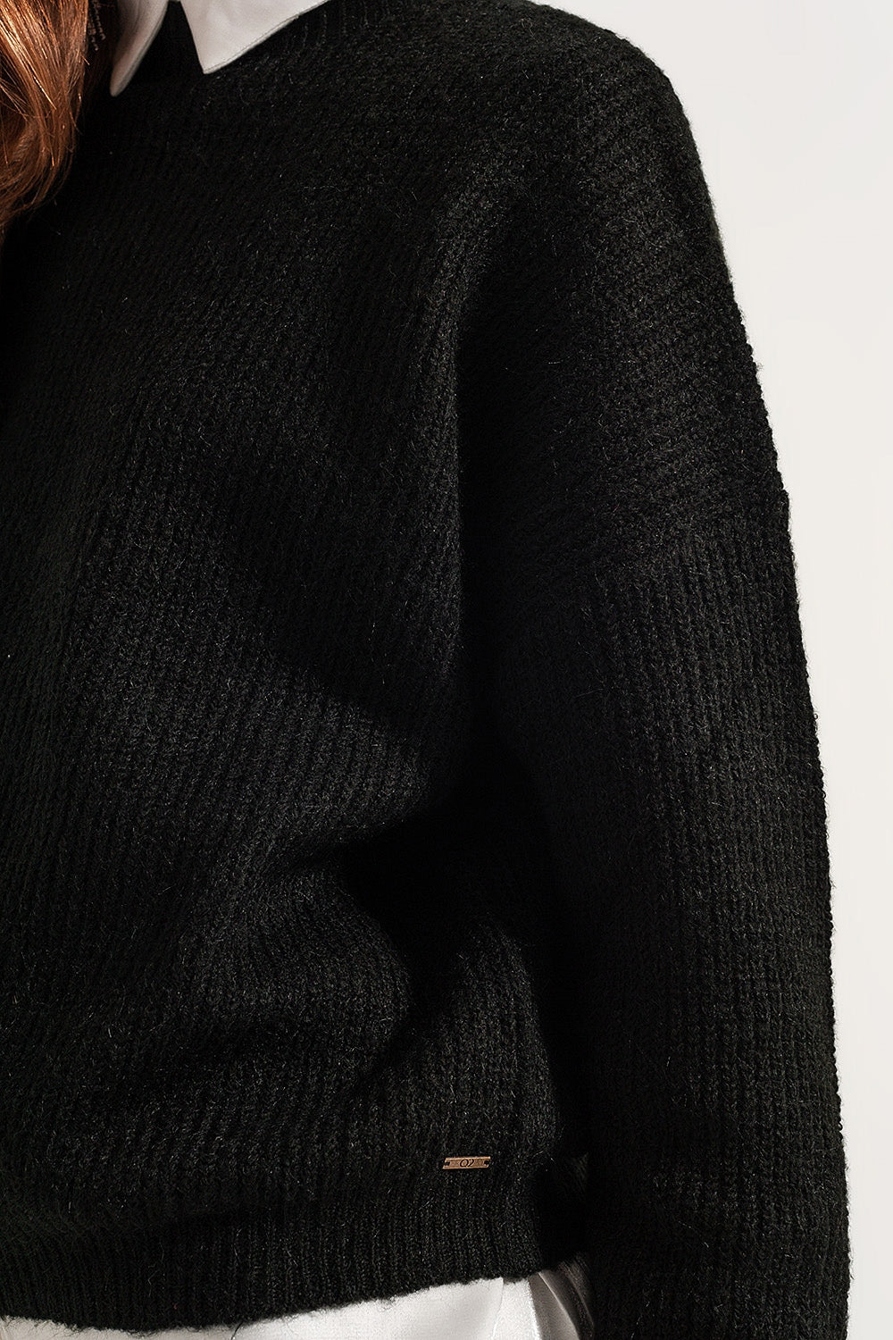 Pull col montant noir