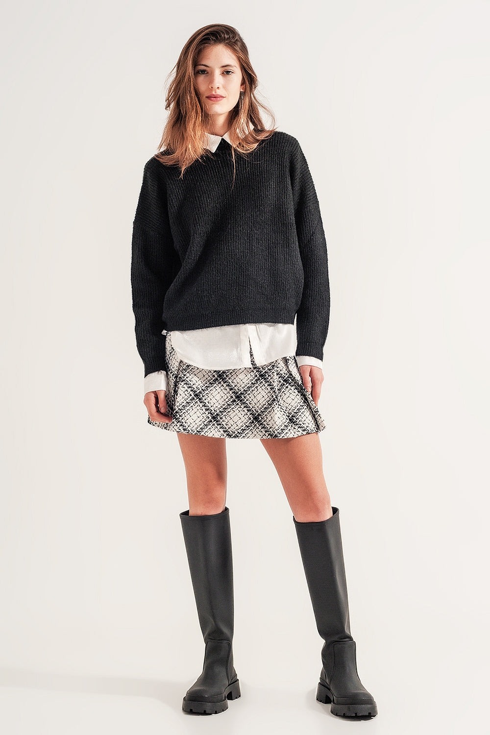 Pull col montant noir