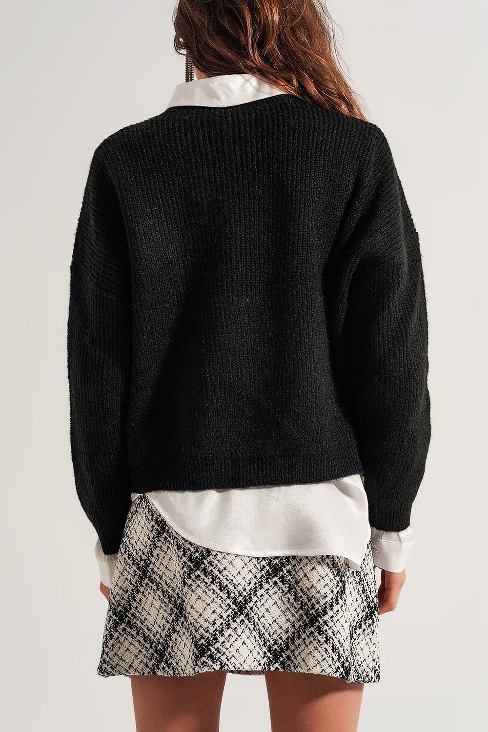 Pull col montant noir